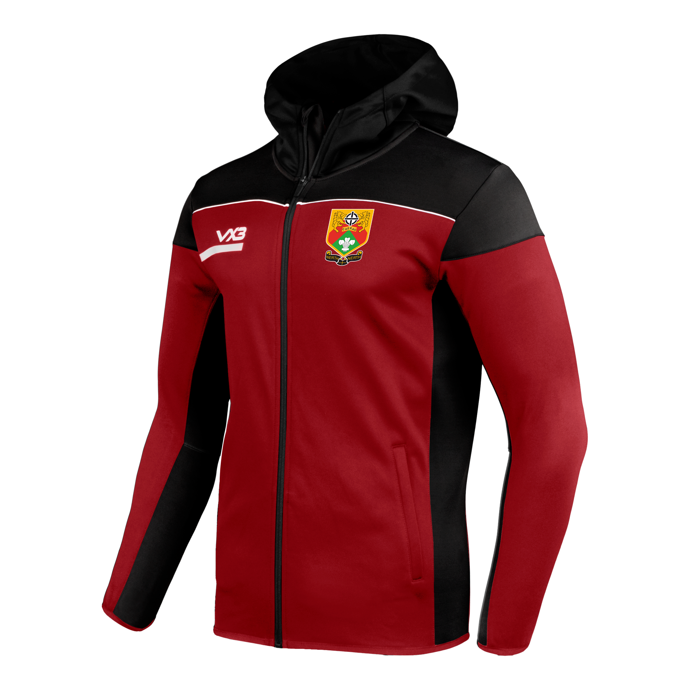 Caerau Ely RFC Opus Zoodie - Red Black