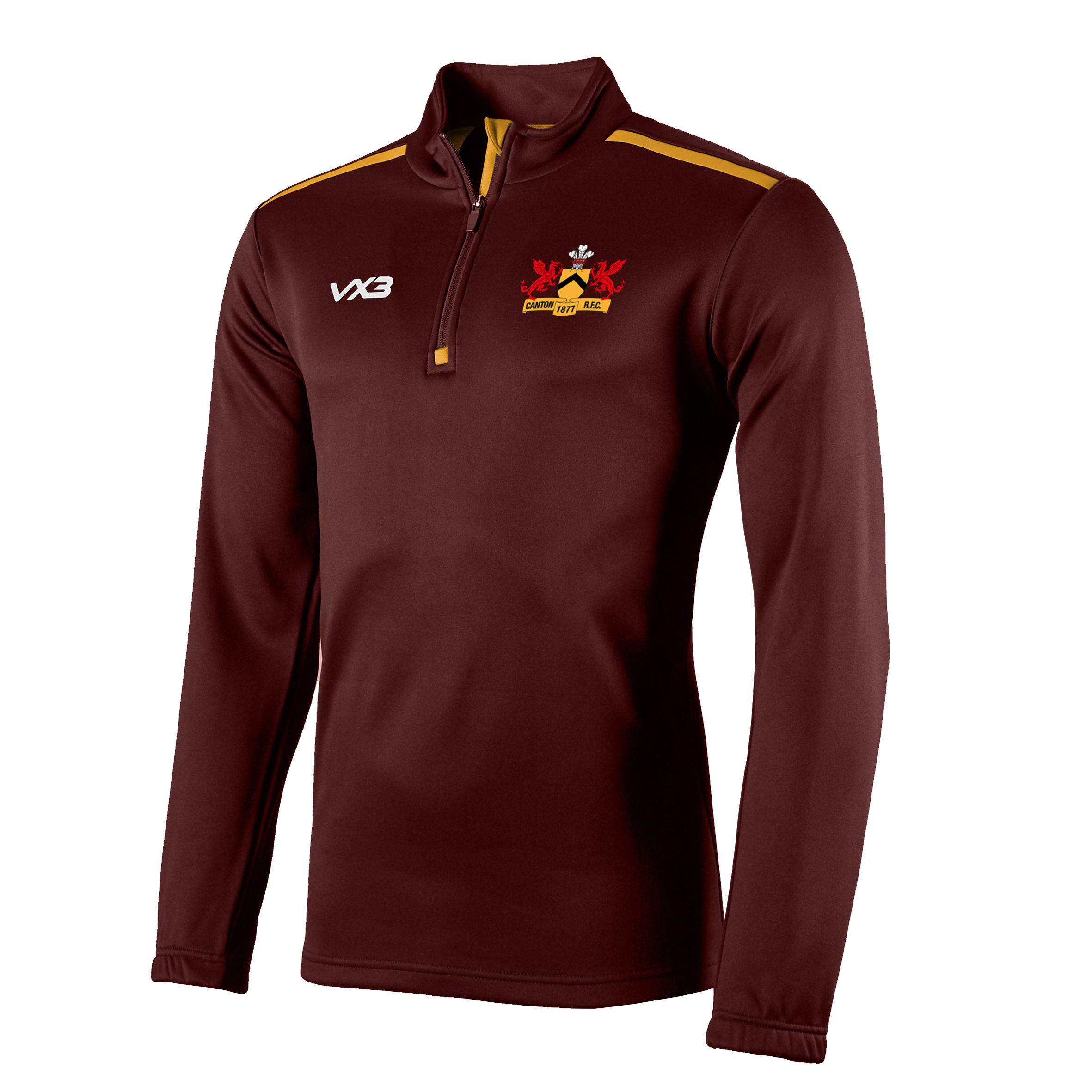 Canton RFC Fortis Quarter Zip Sweat Maroon/Amber