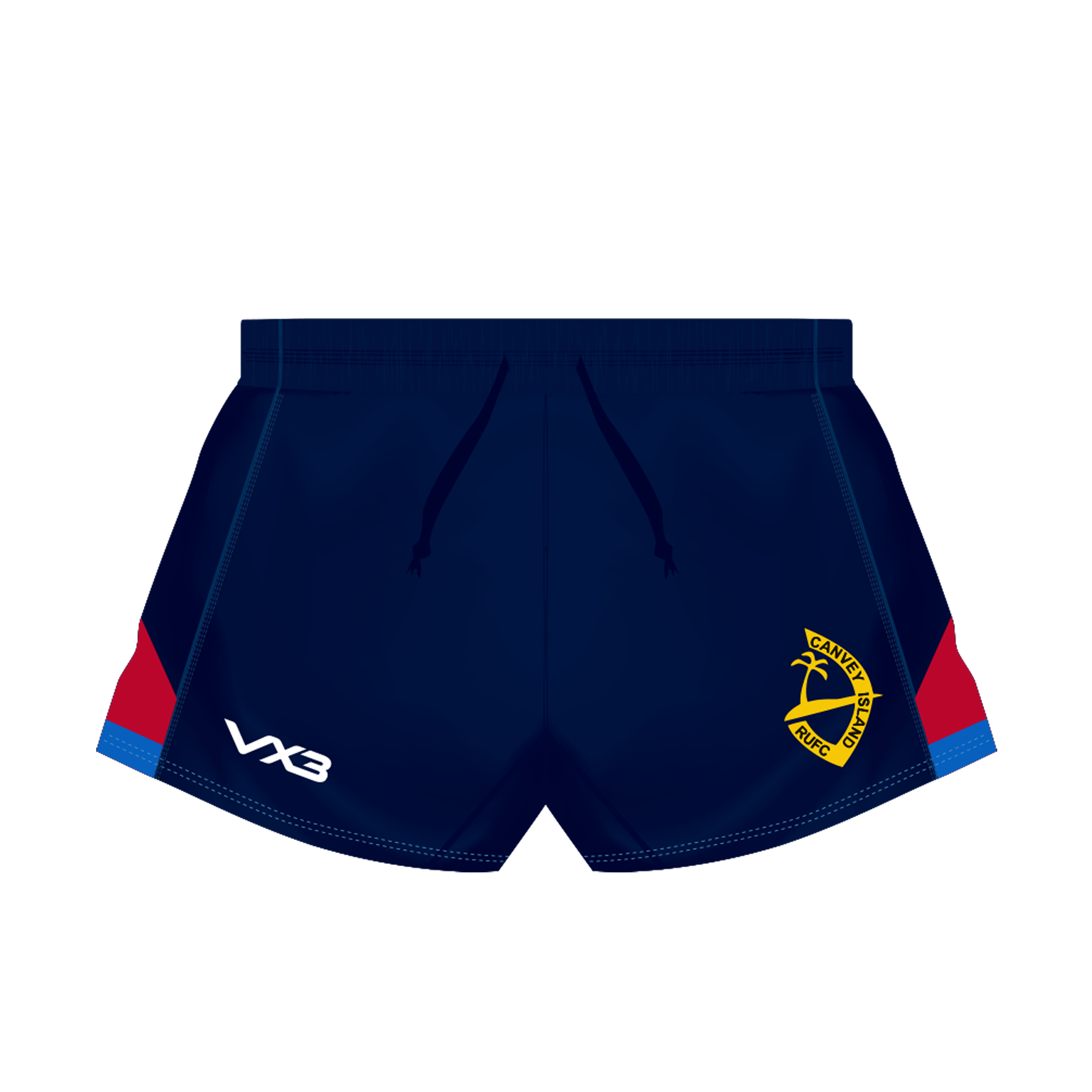 CANVEY ISLAND RUFC - Youth- PANELLED PLAYING SHORTS - Navy/Red/White