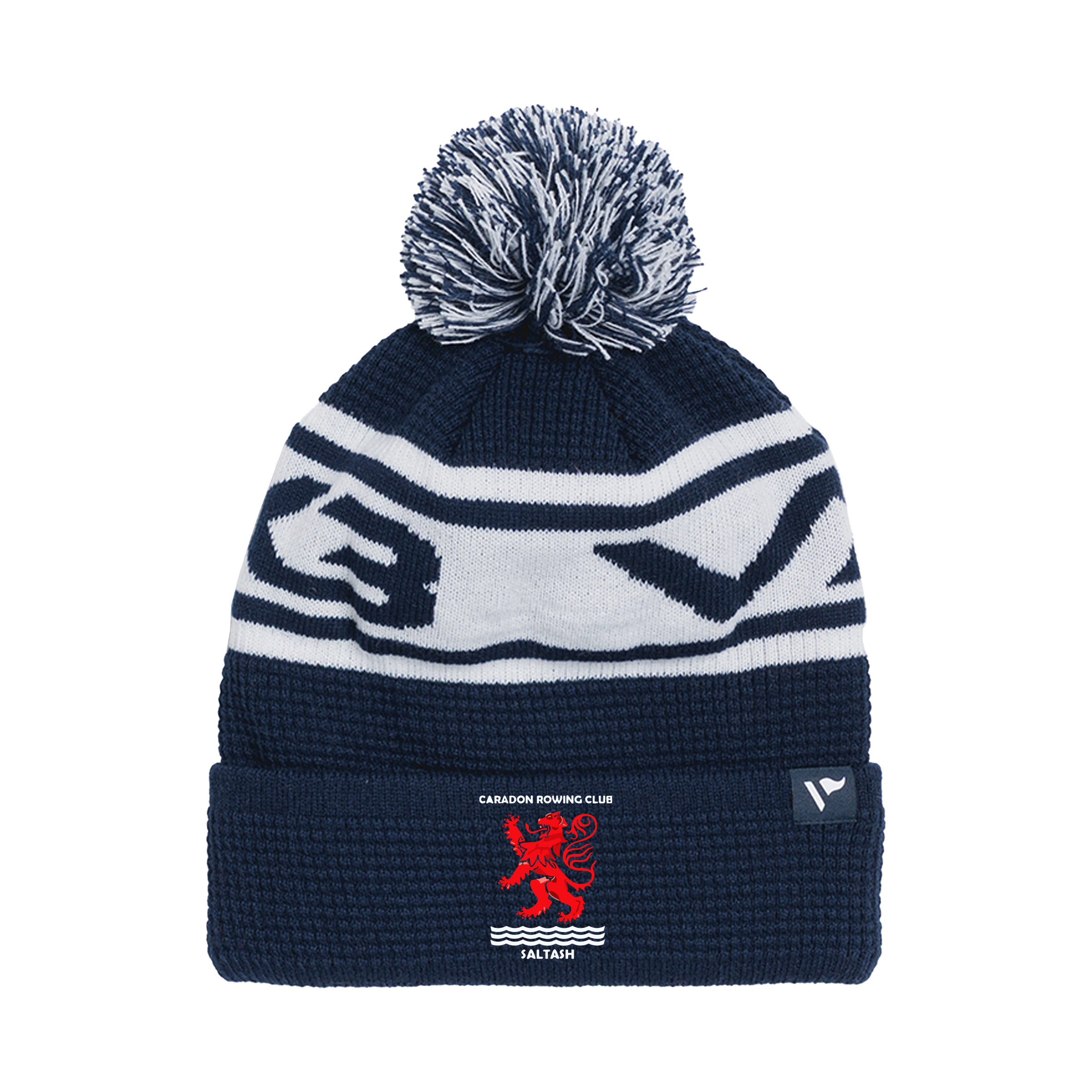 Caradon Gig Club Waffle Knit Bobble Hat - Navy/White