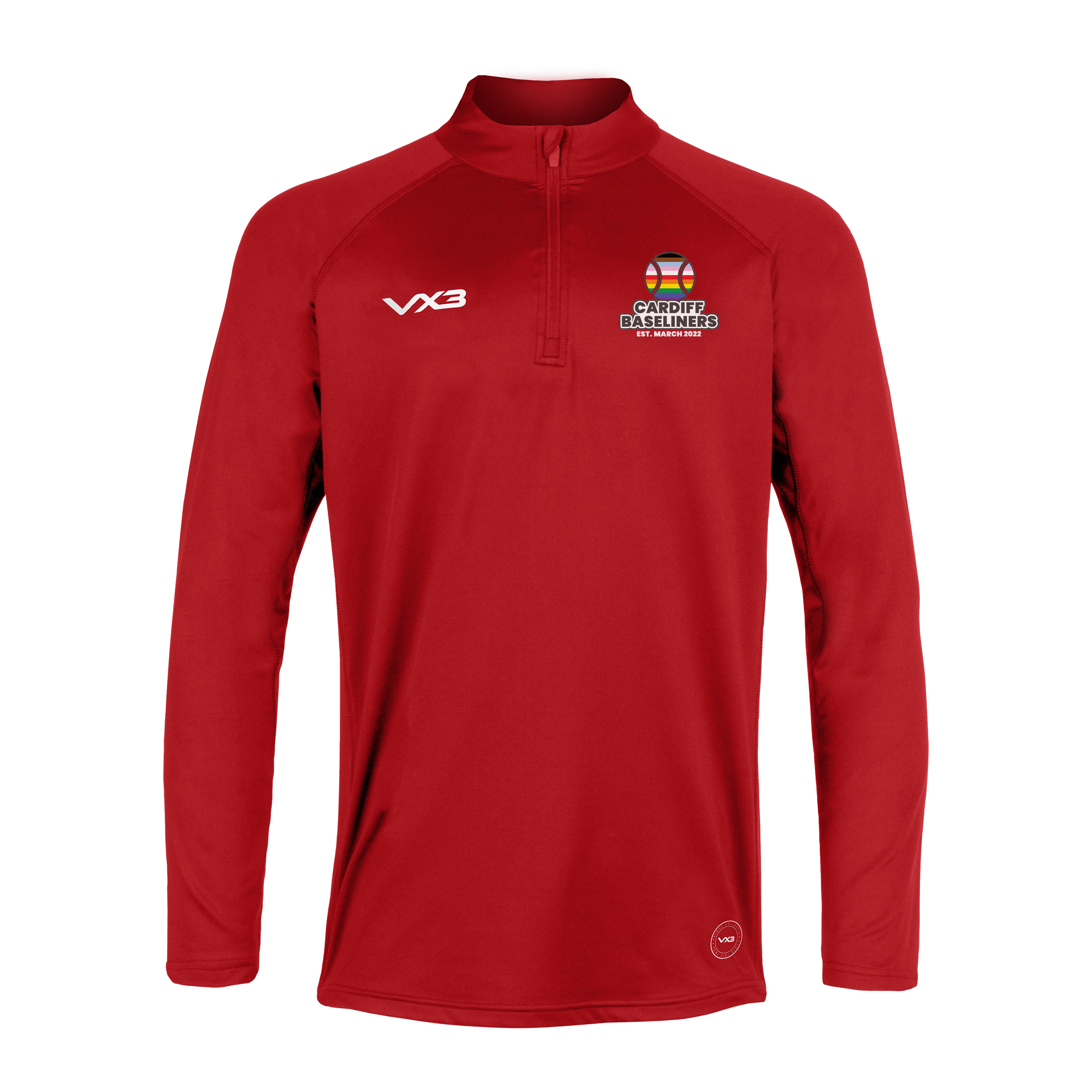 Cardiff Baseliners Red Primus Youth Quarter Zip – VX3