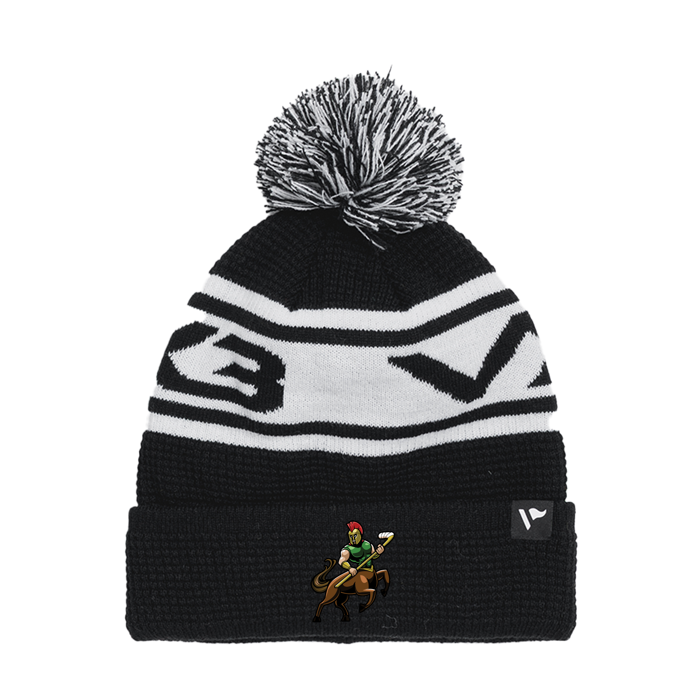 Cardiff Centaurs Waffle Knit Bobble Hat - Black/White