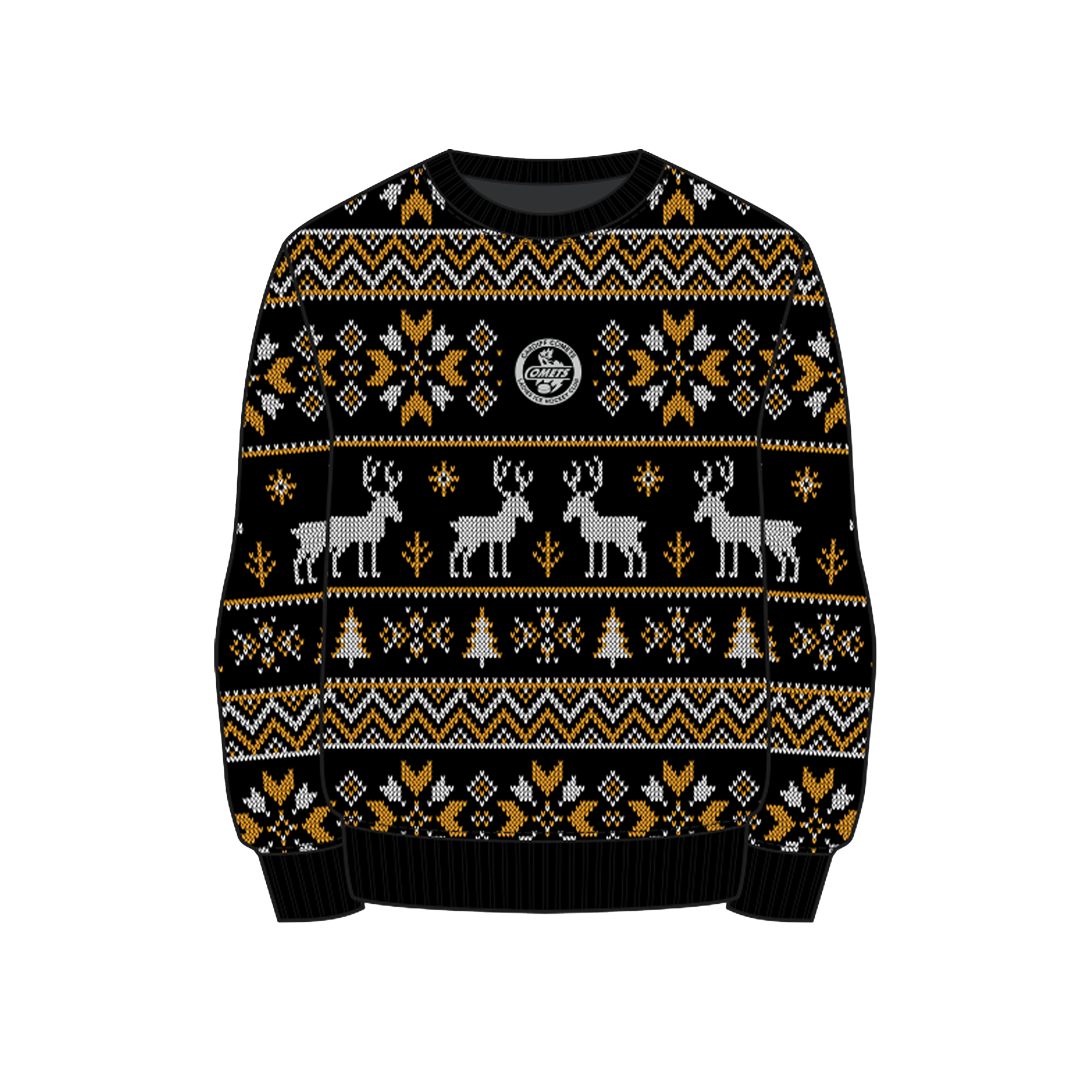 Cardiff Comets Christmas Jumper - Black/Amber/White Youth