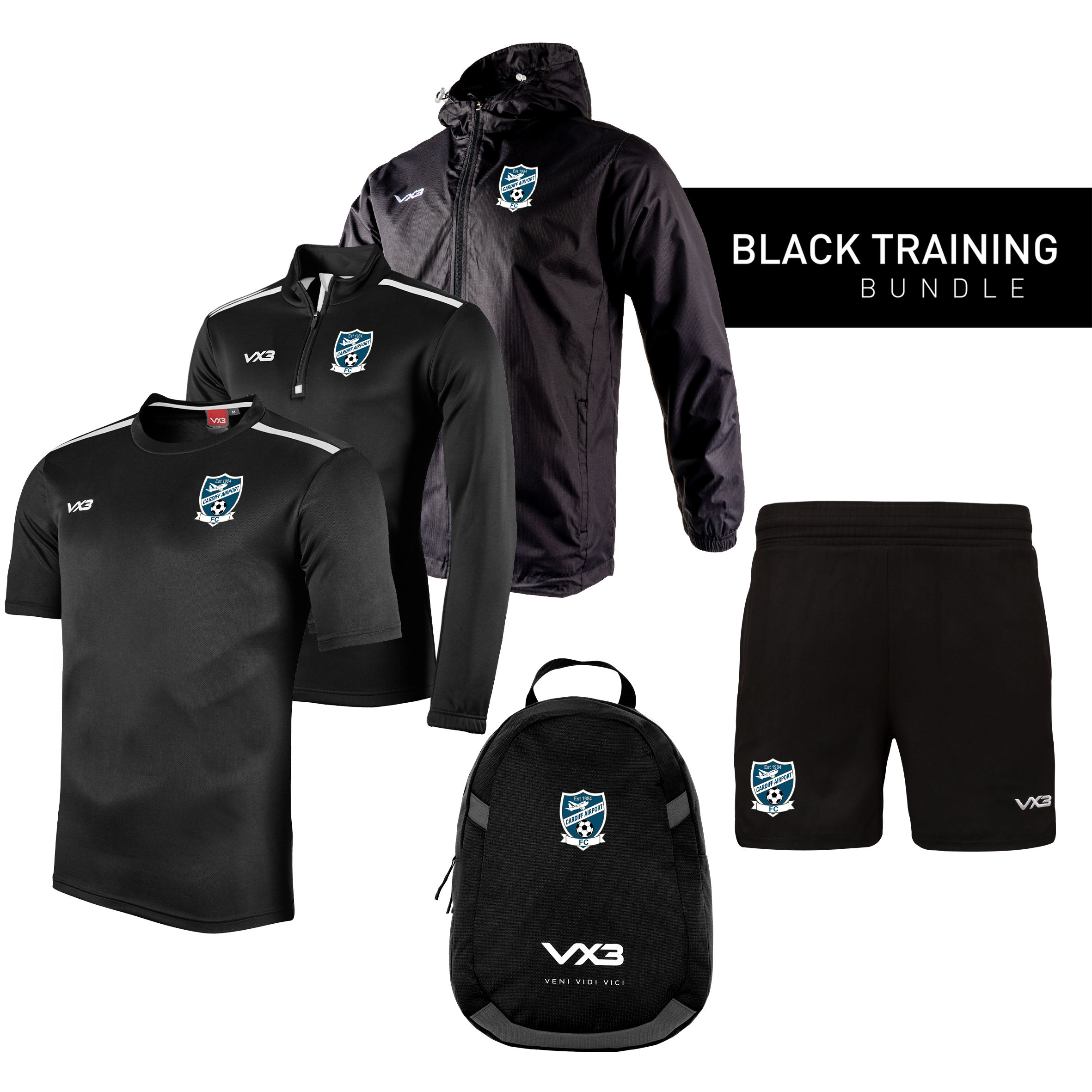 Cardiff Airport FC Black Training Bundle