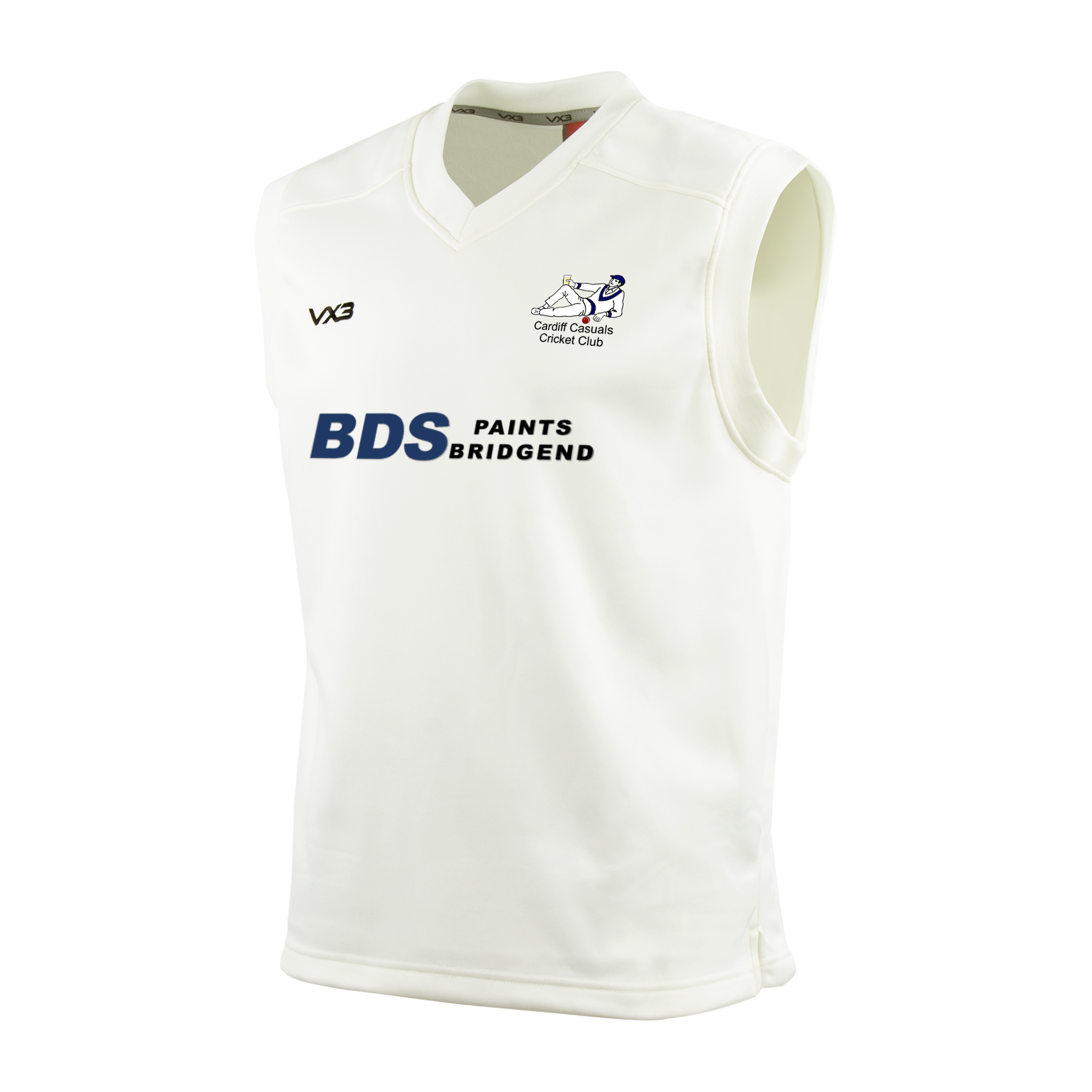 Cardiff Casuals CC Cricket Whites Slipover Elite