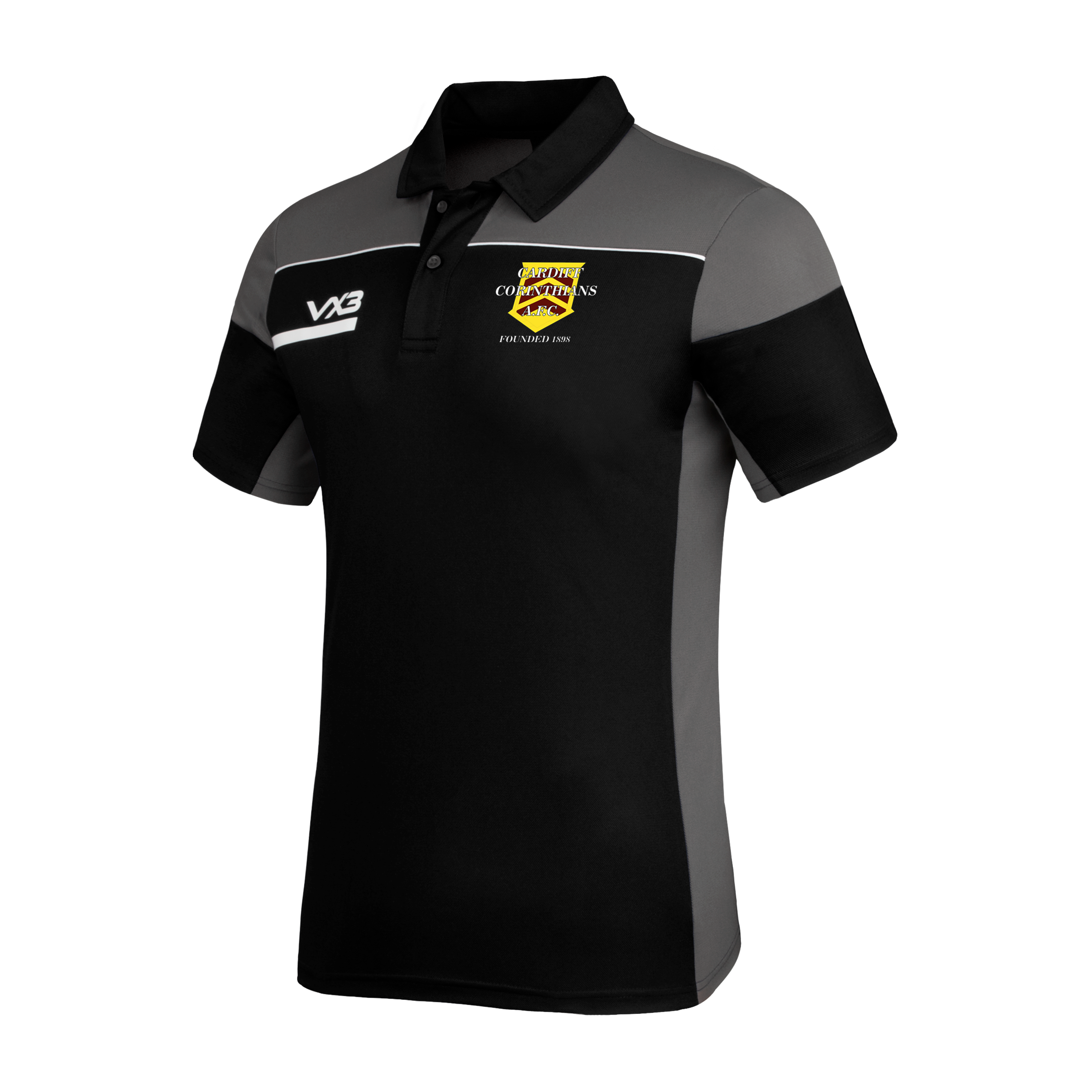 Cardiff Corinthians AFC Opus Polo - Black Grey