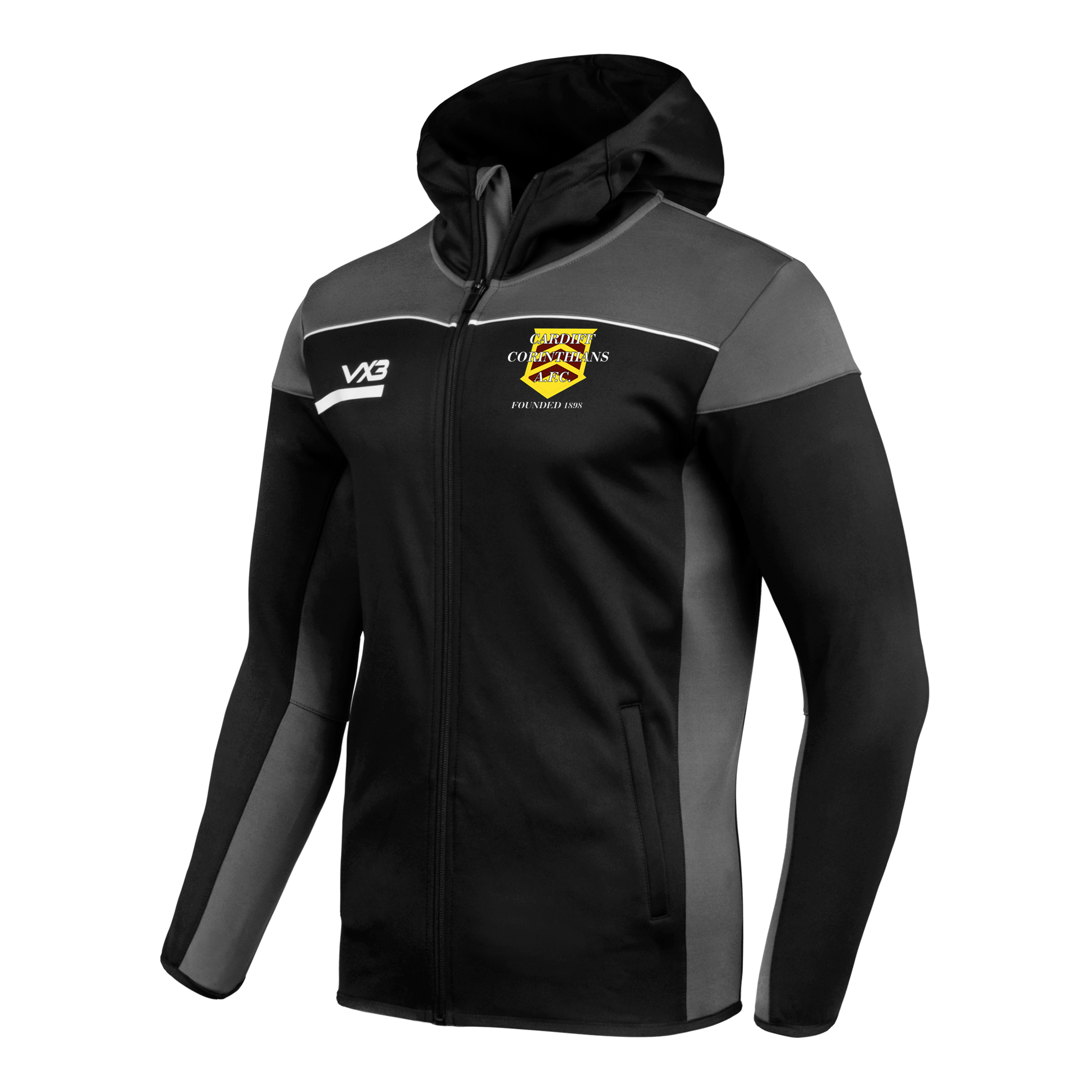 Cardiff Corinthians AFC Opus Zoodie Youth - Black Grey