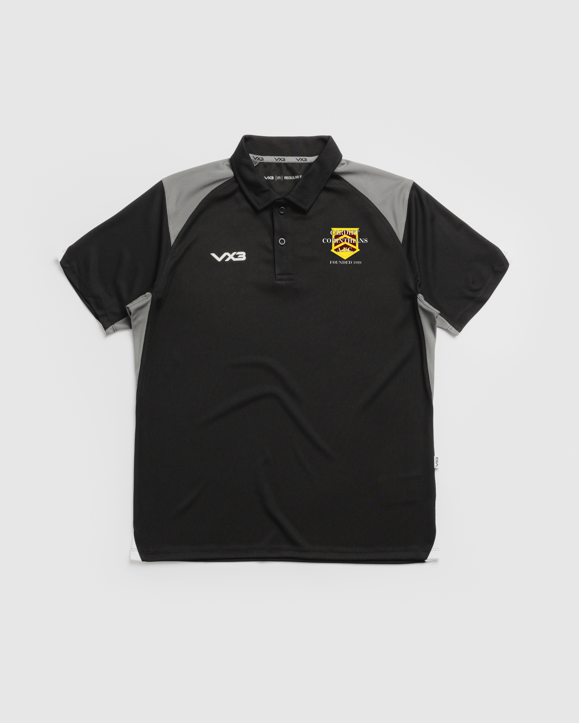 Cardiff Corinthians AFC Vertex Polo - Black Grey