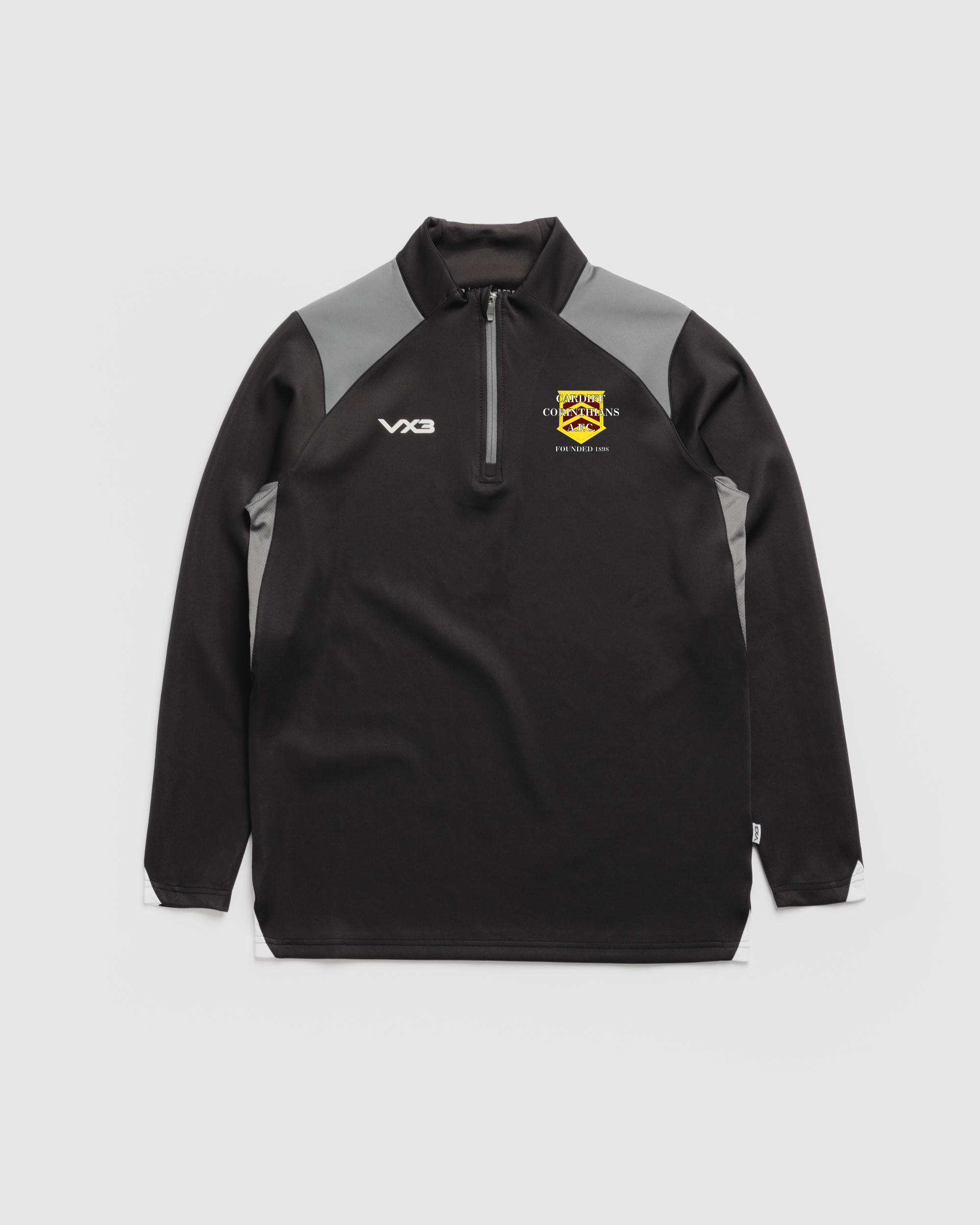 Cardiff Corinthians AFC Vertex Quarter Zip - Black Grey