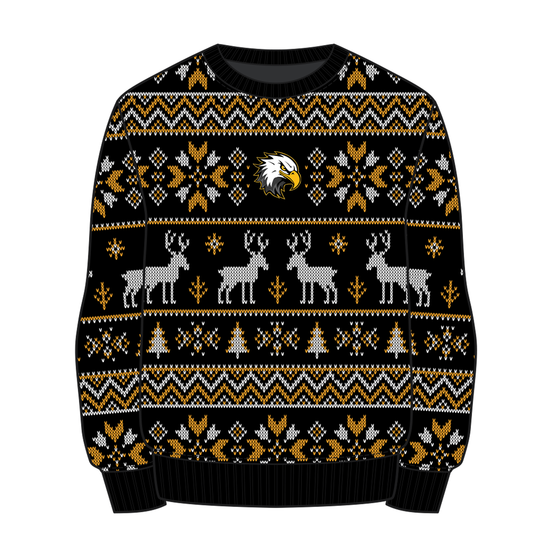 Cardiff Eagles Ice Hockey Club Christmas Jumper - Black/Amber/White