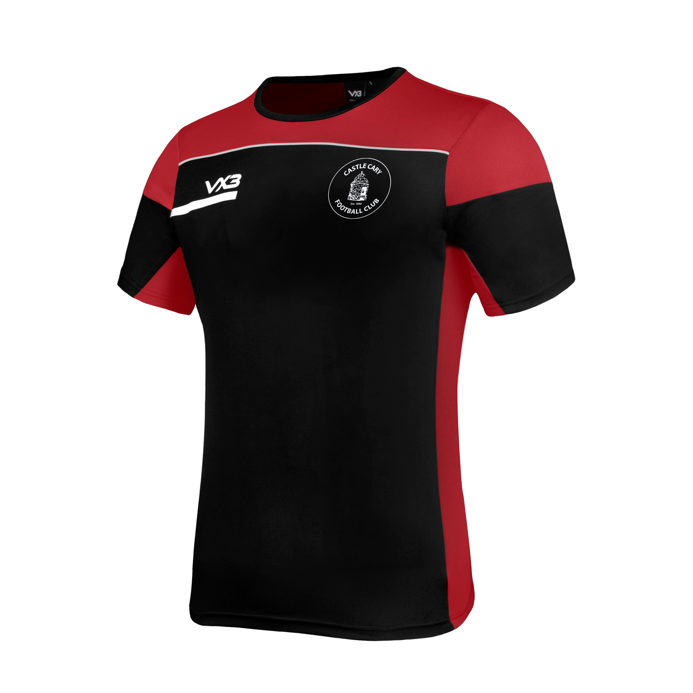 Castle Cary FC Opus Tee - Black Red