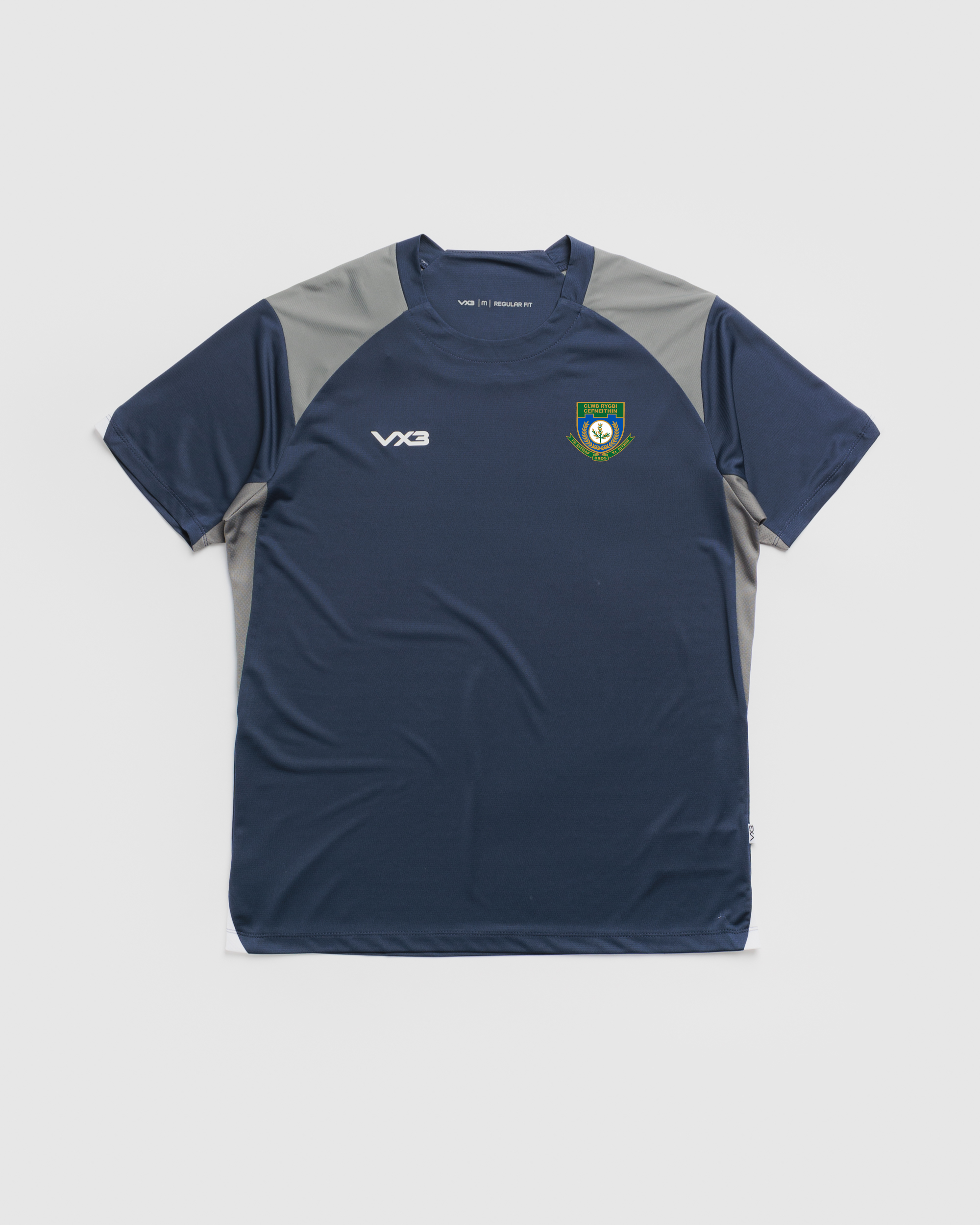 Cefneithin RFC Vertex Youth Tee -Navy/Grey/White