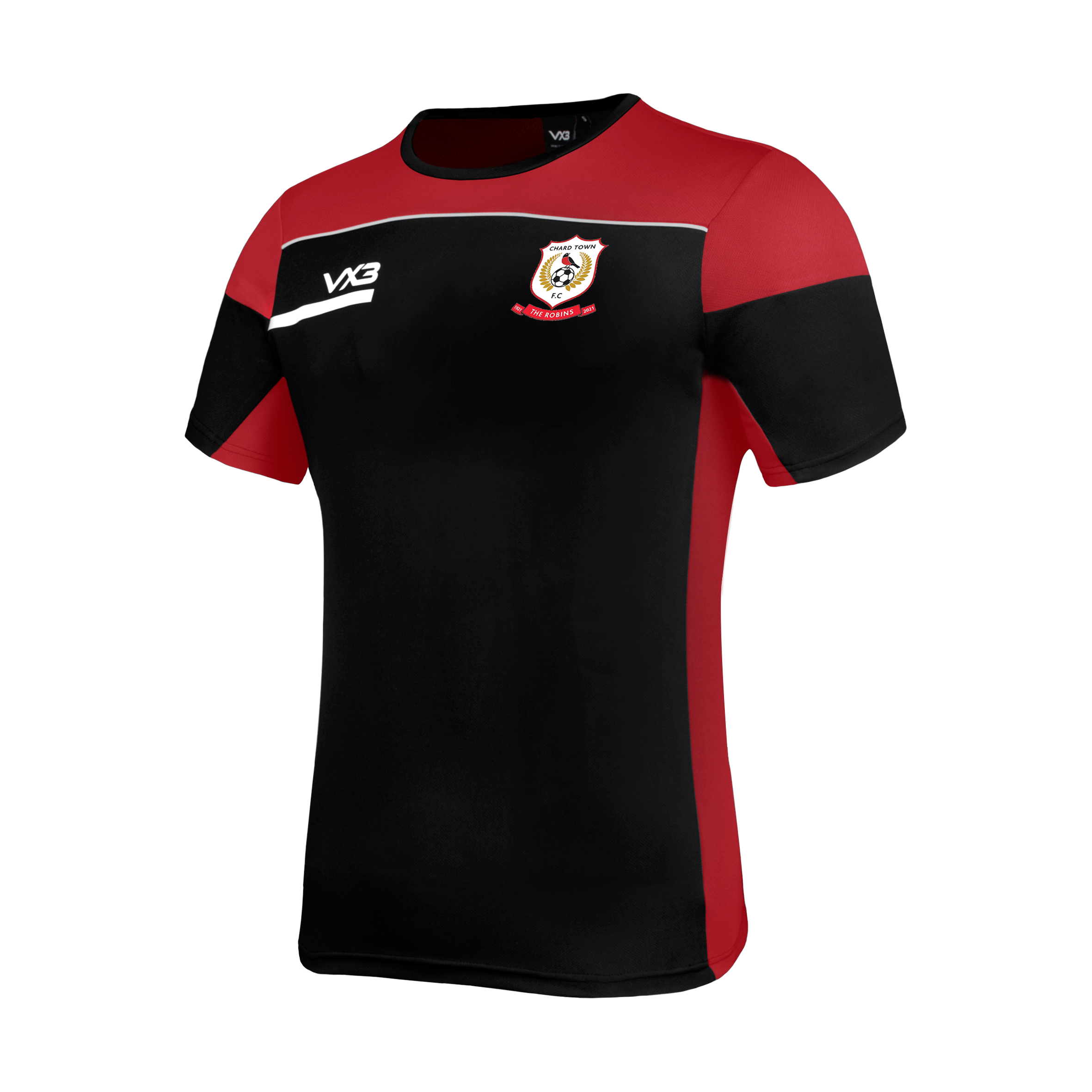 Chard Town FC Opus Tee Youth - Black Red