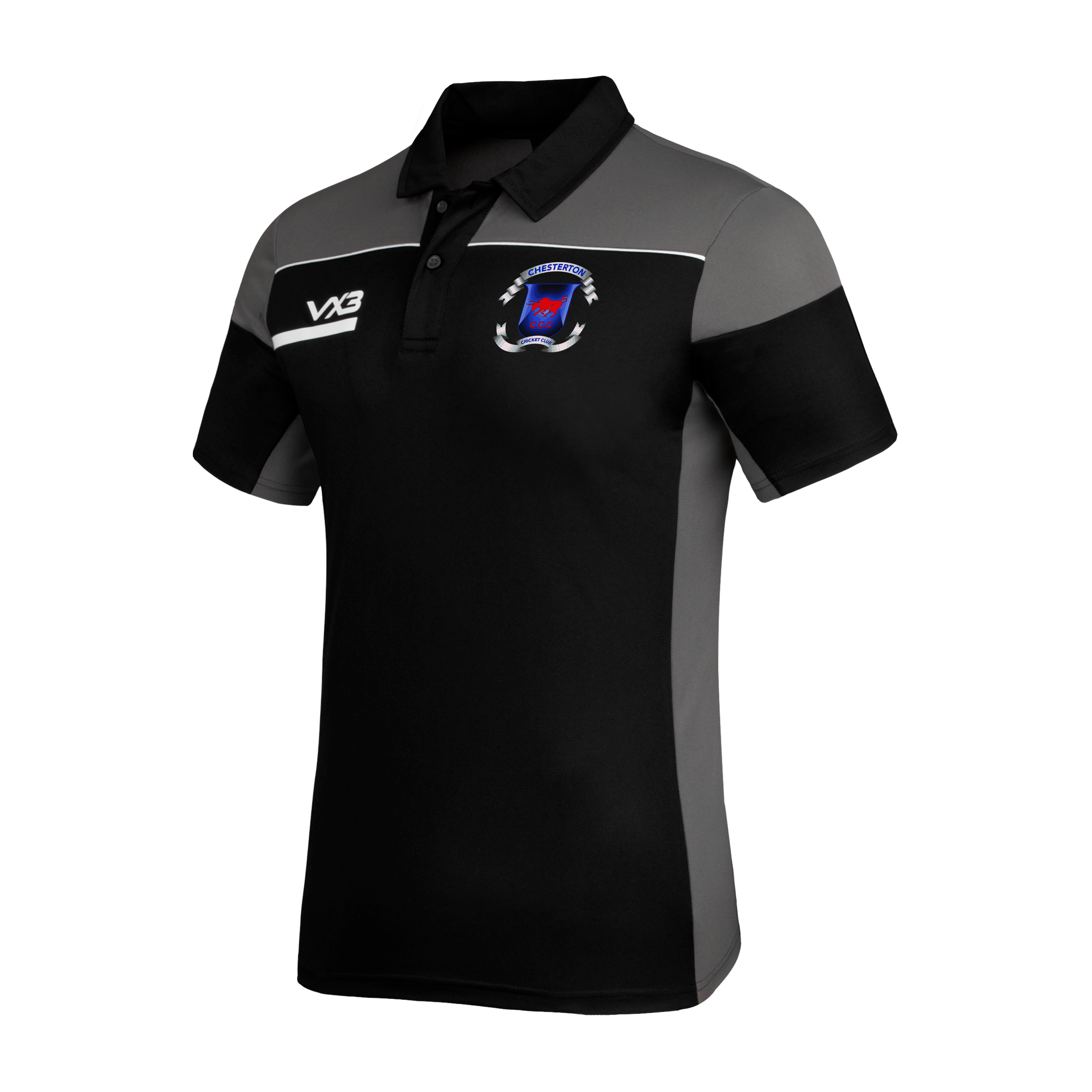 Chesterton and Wendlebury Cricket Club Opus Polo - Black Grey