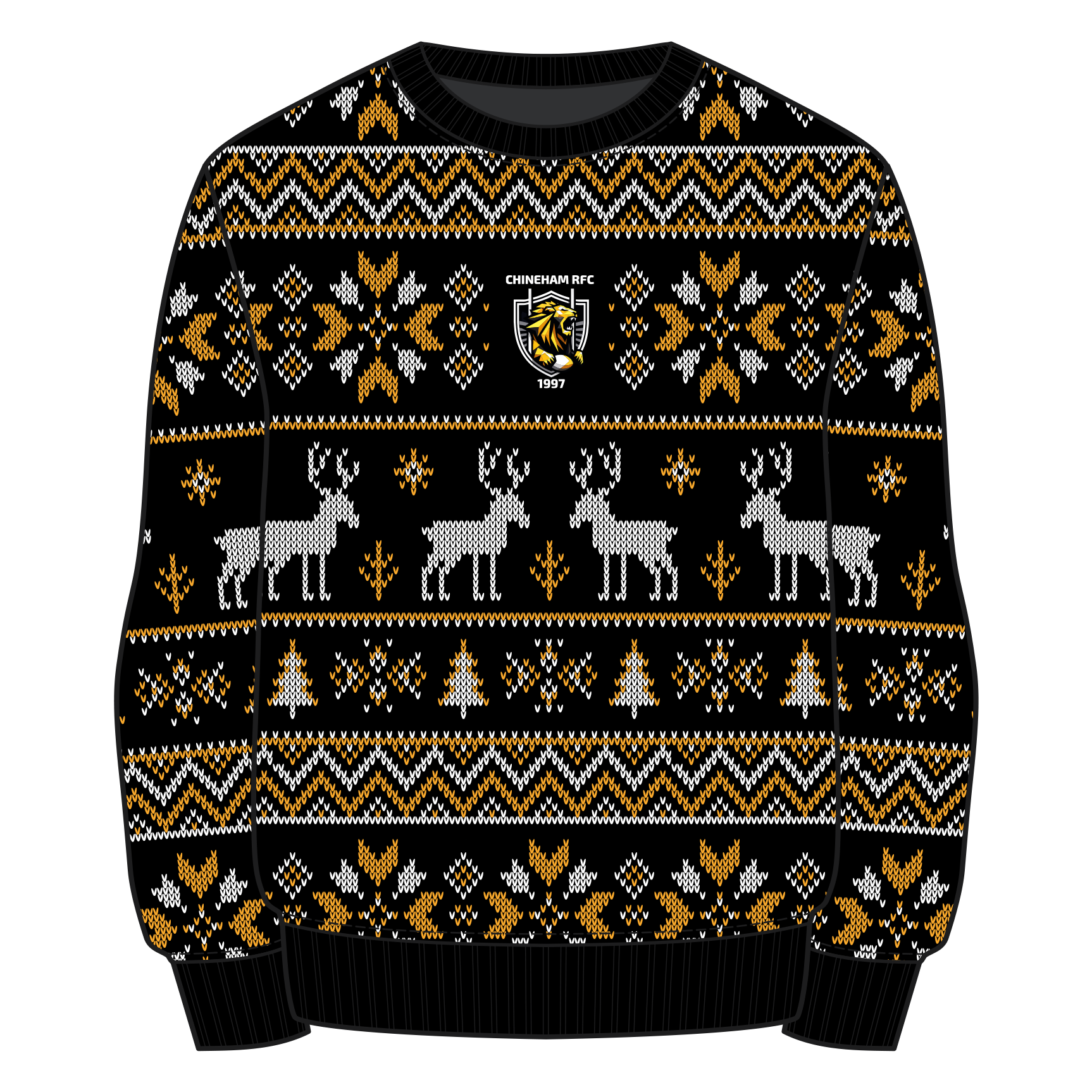 Chineham RFC Christmas Jumper - Black/Amber/White