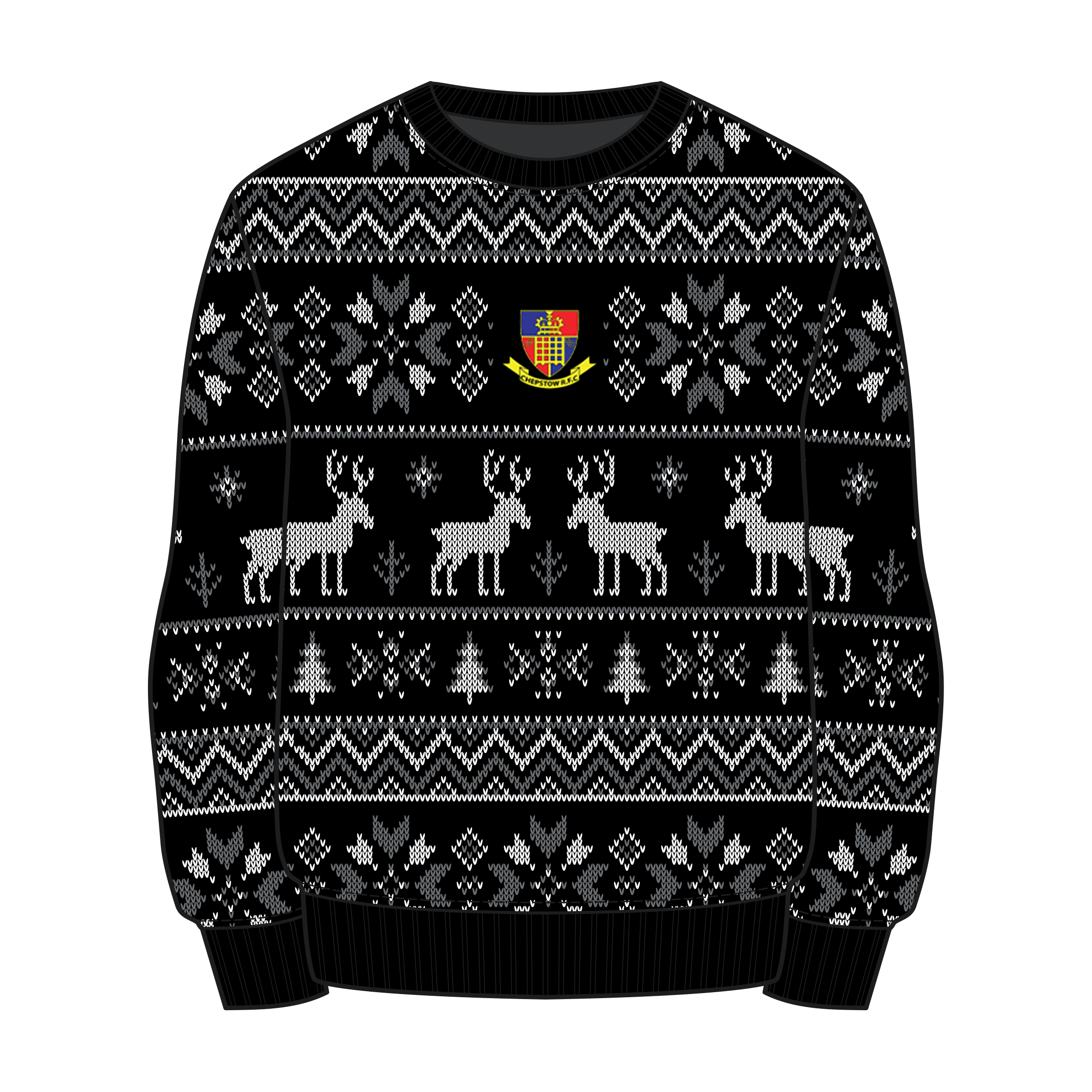 Chepstow RFC Christmas Jumper - Black/Grey/White