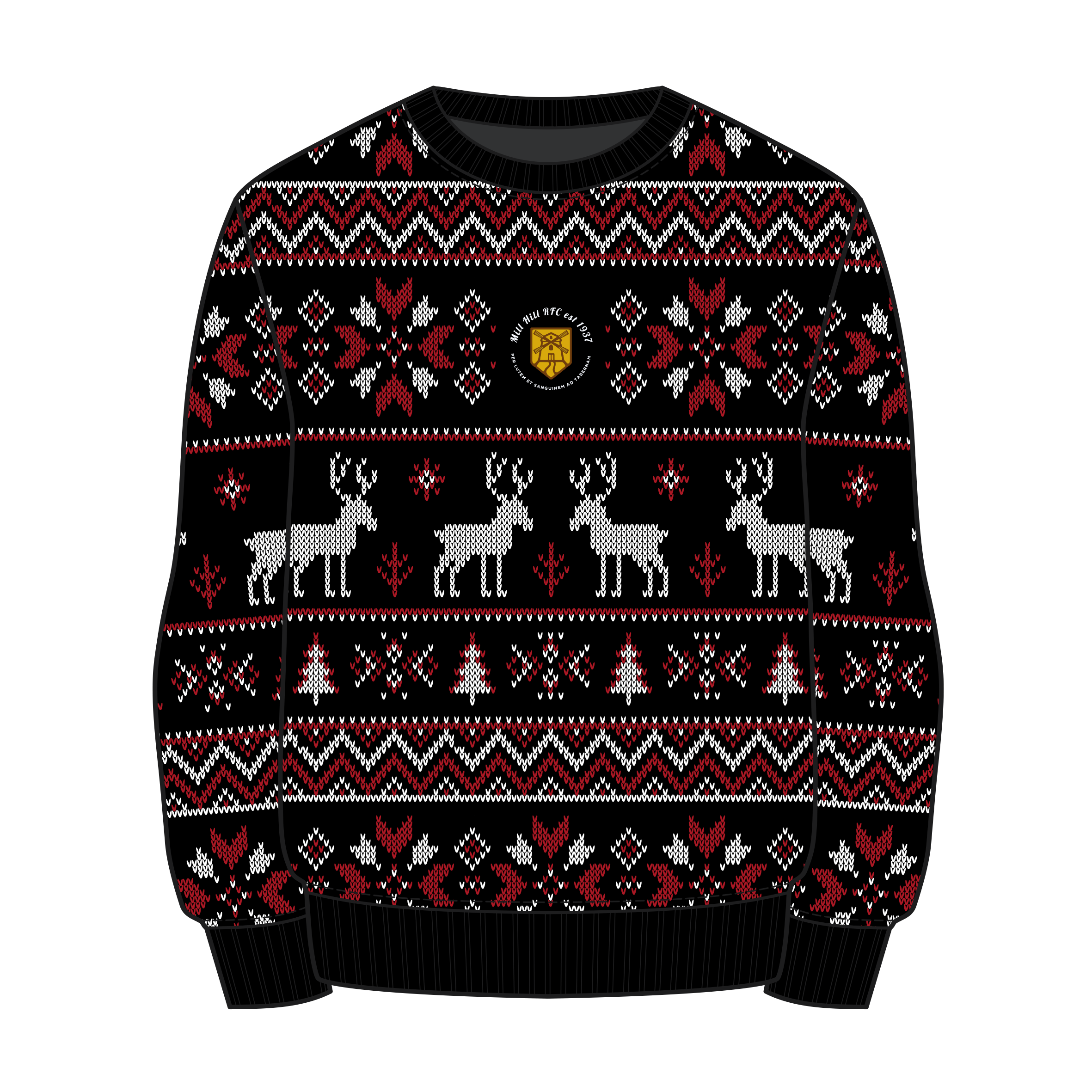 Mill Hill RFC Christmas Jumper - Black/Red/White