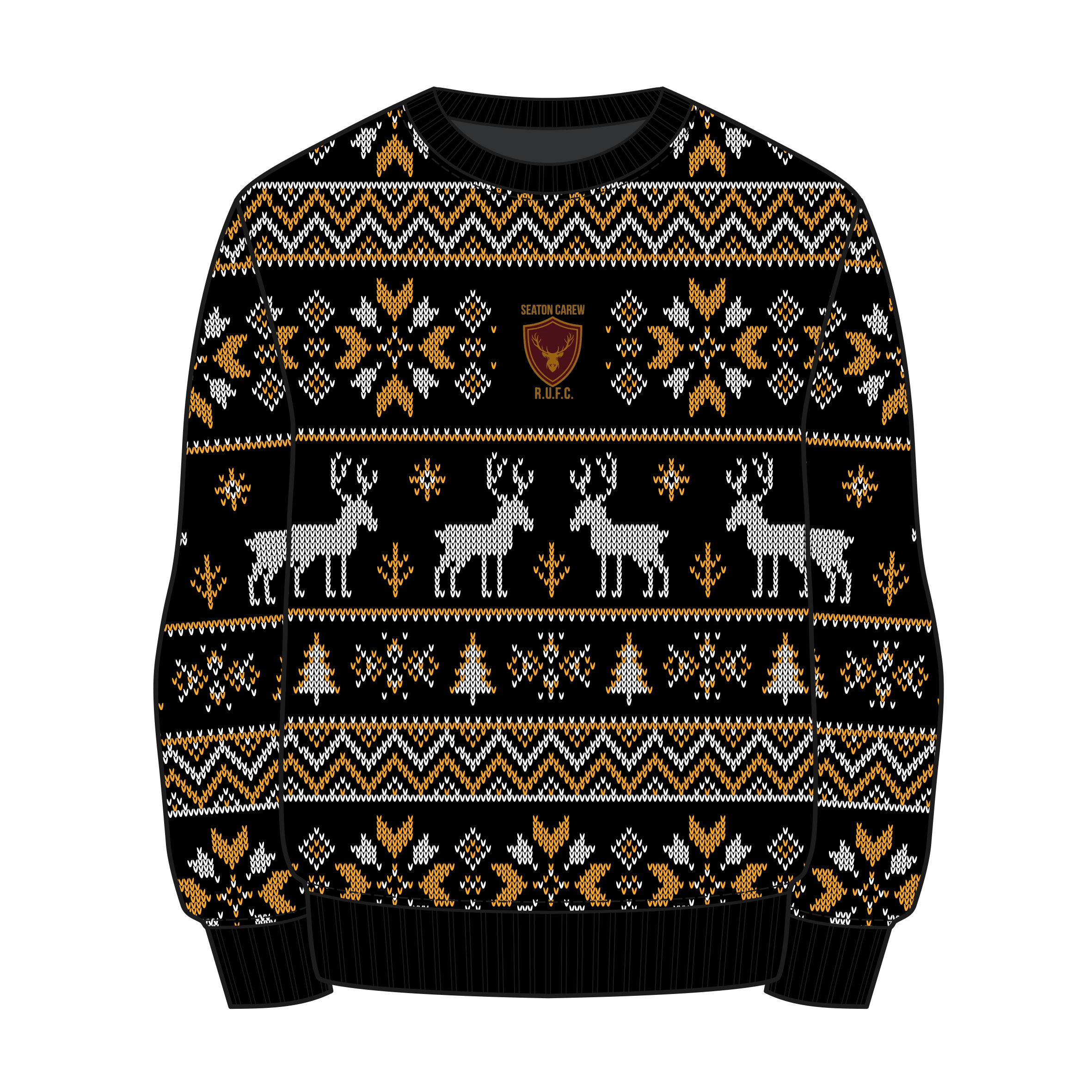 Seaton Carew RUFC Christmas Jumper - Black/Amber/White