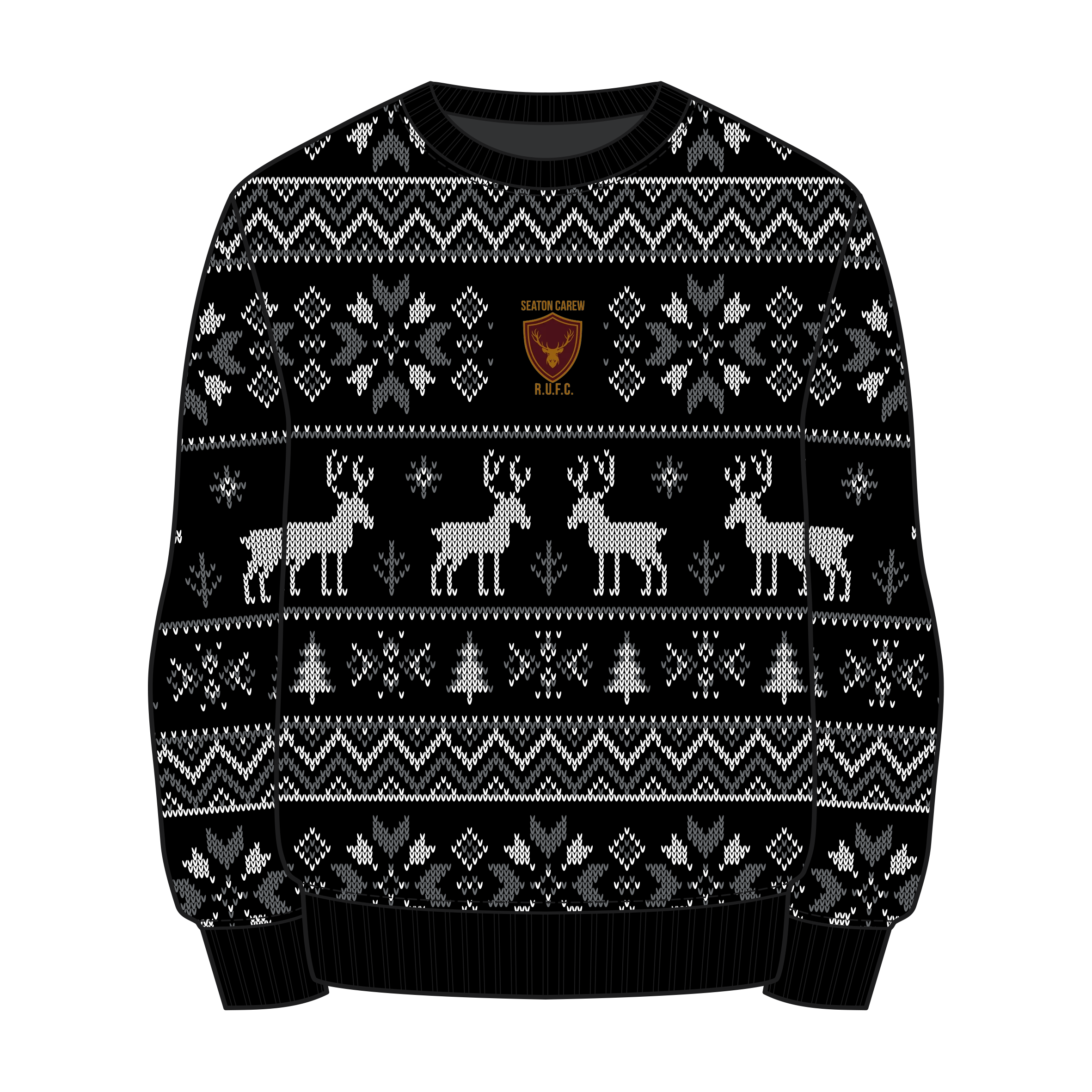 Seaton Carew RUFC Christmas Jumper - Black/Grey/White