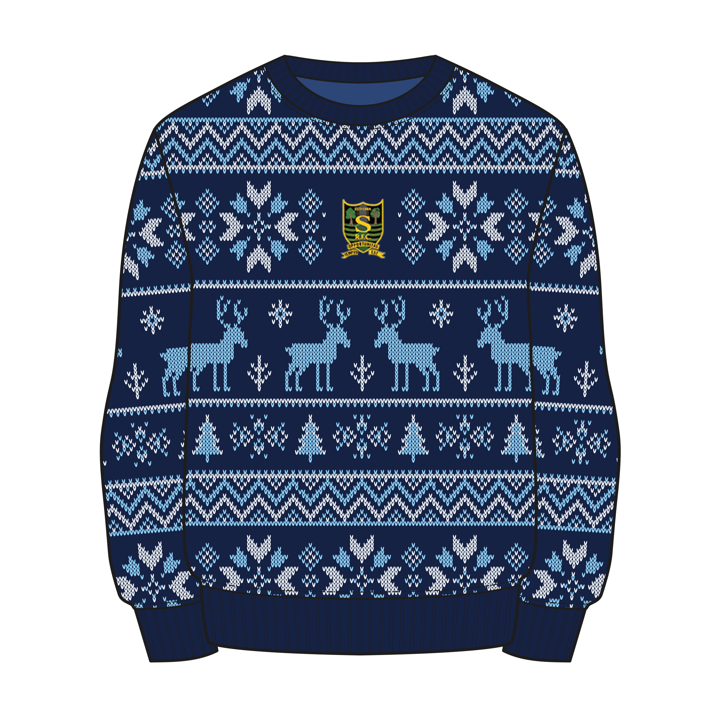 Southmead RFC Christmas Jumper - Navy/Sky/White Youth