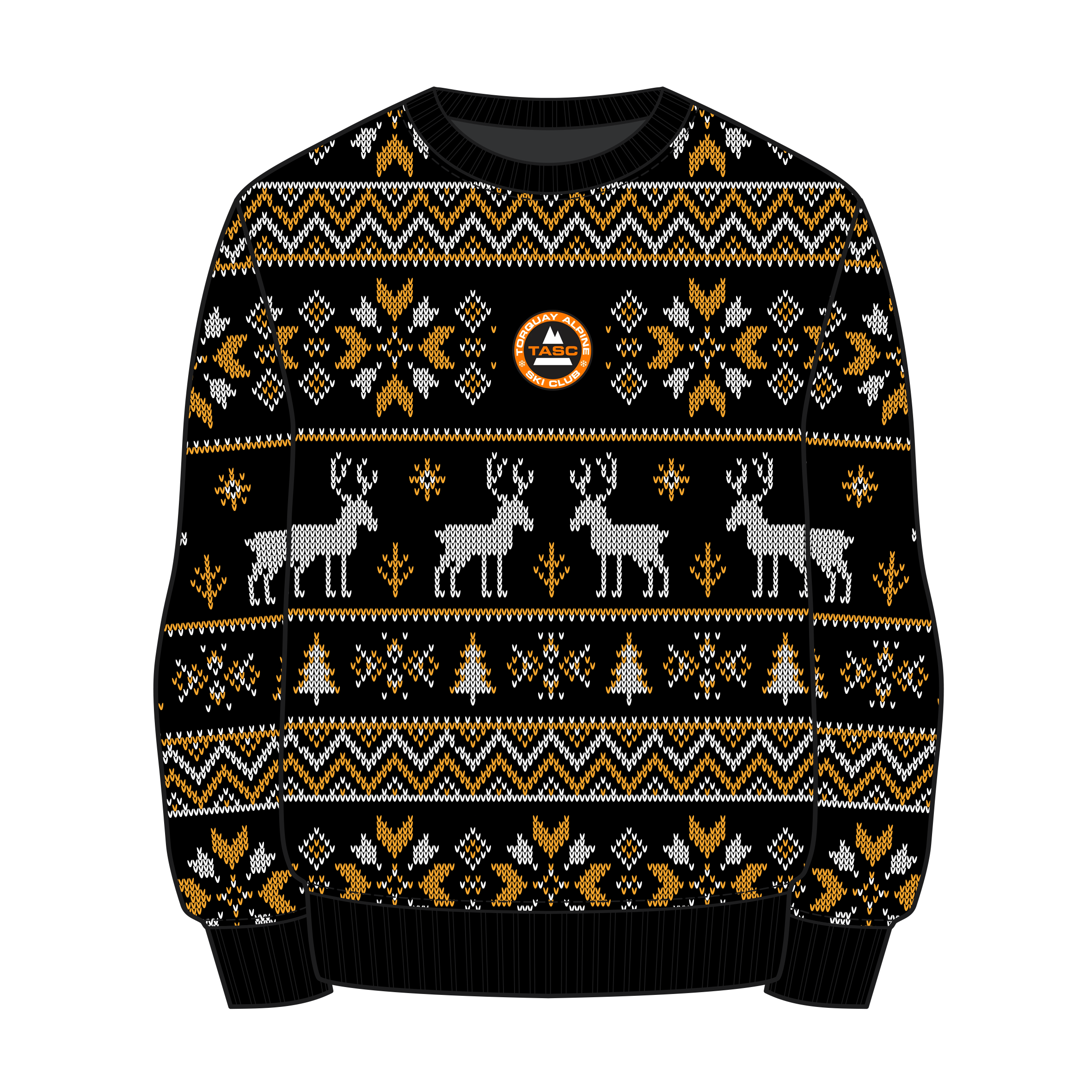 Torquay Alpine Ski Club Christmas Jumper - Black/Amber/White Youth