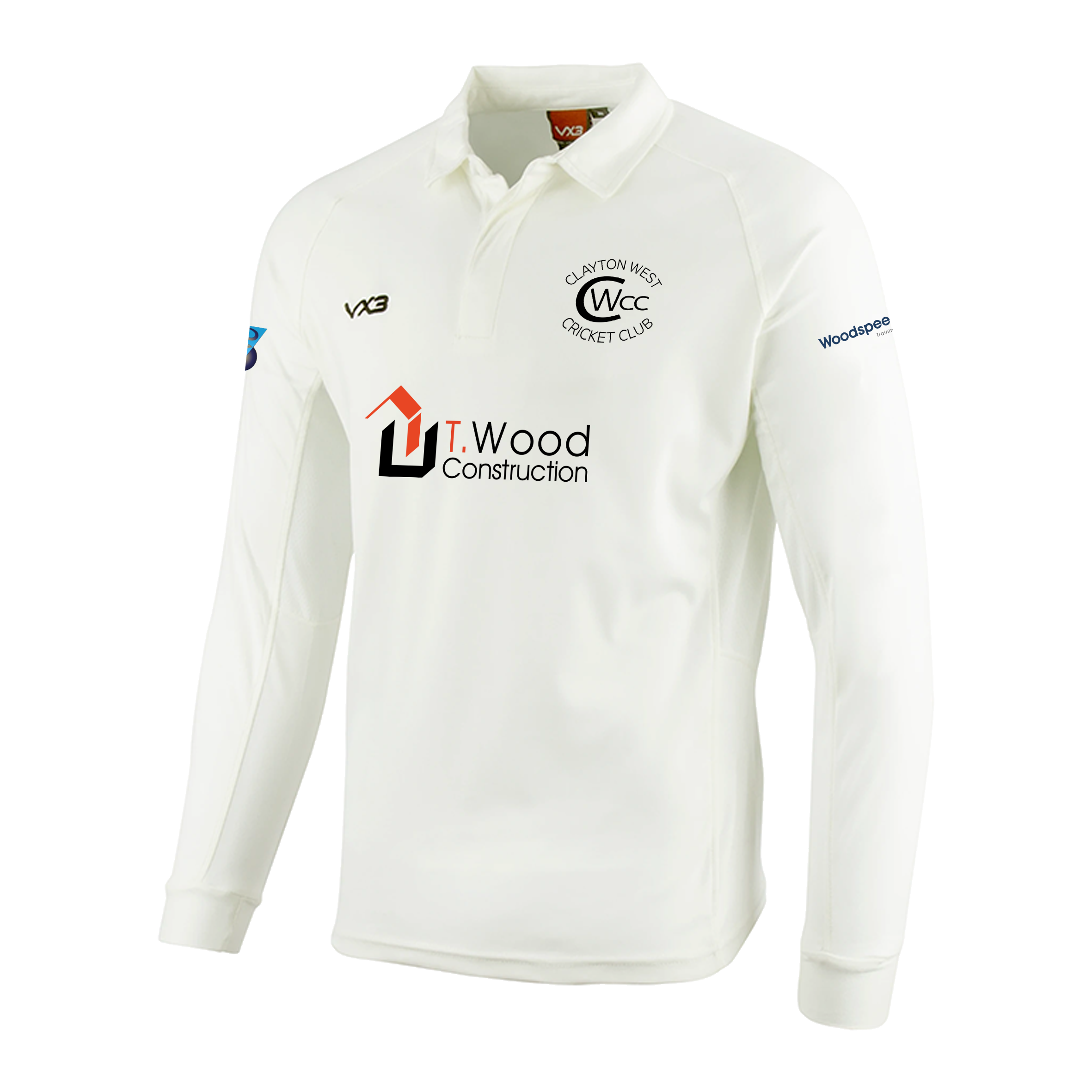 Clayton West Cricket Whites Youth Long Sleeve Shirt