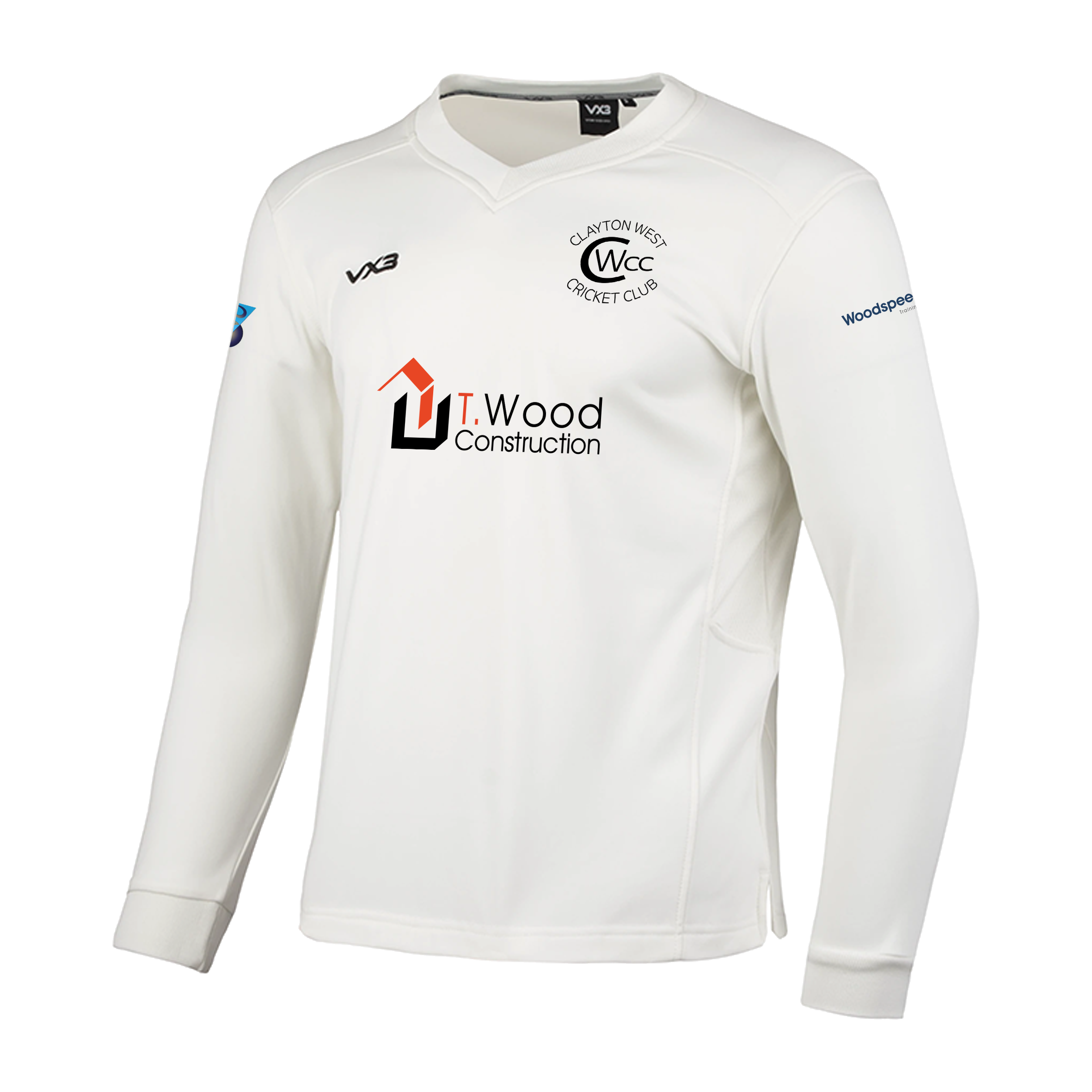 Clayton West Cricket Whites Sweatshirt Elite