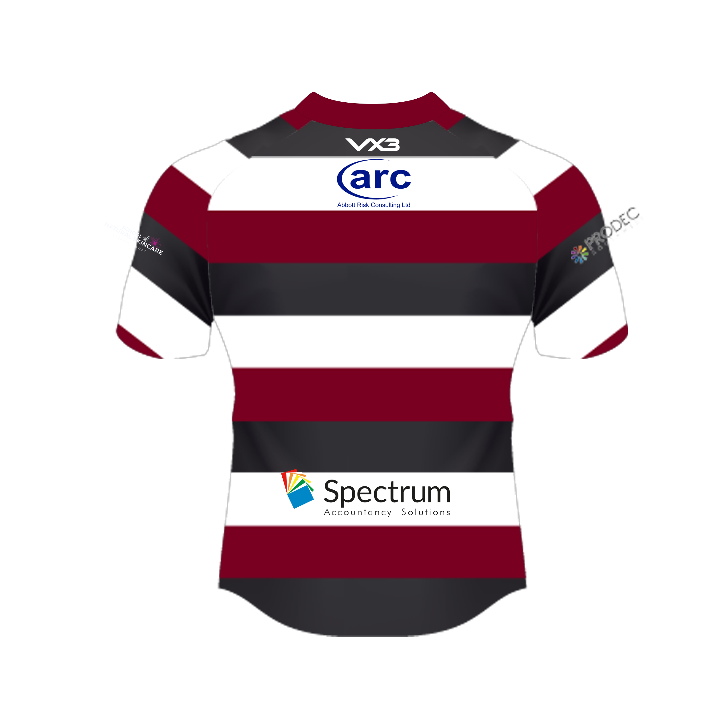 Cleve RFC Rugby Shirt Black/Maroon/White