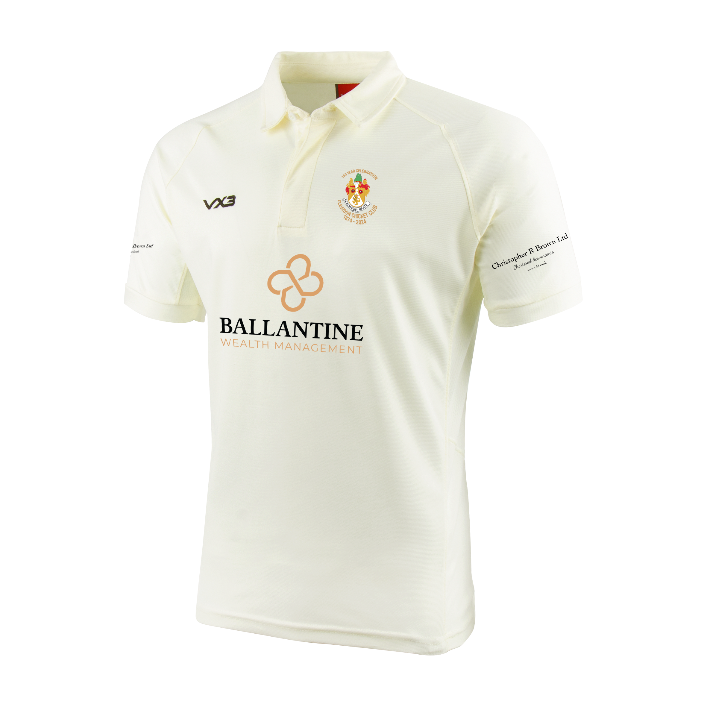 Clevedon Cricket Club Cricket Whites Youth Short Sleeve Shirt