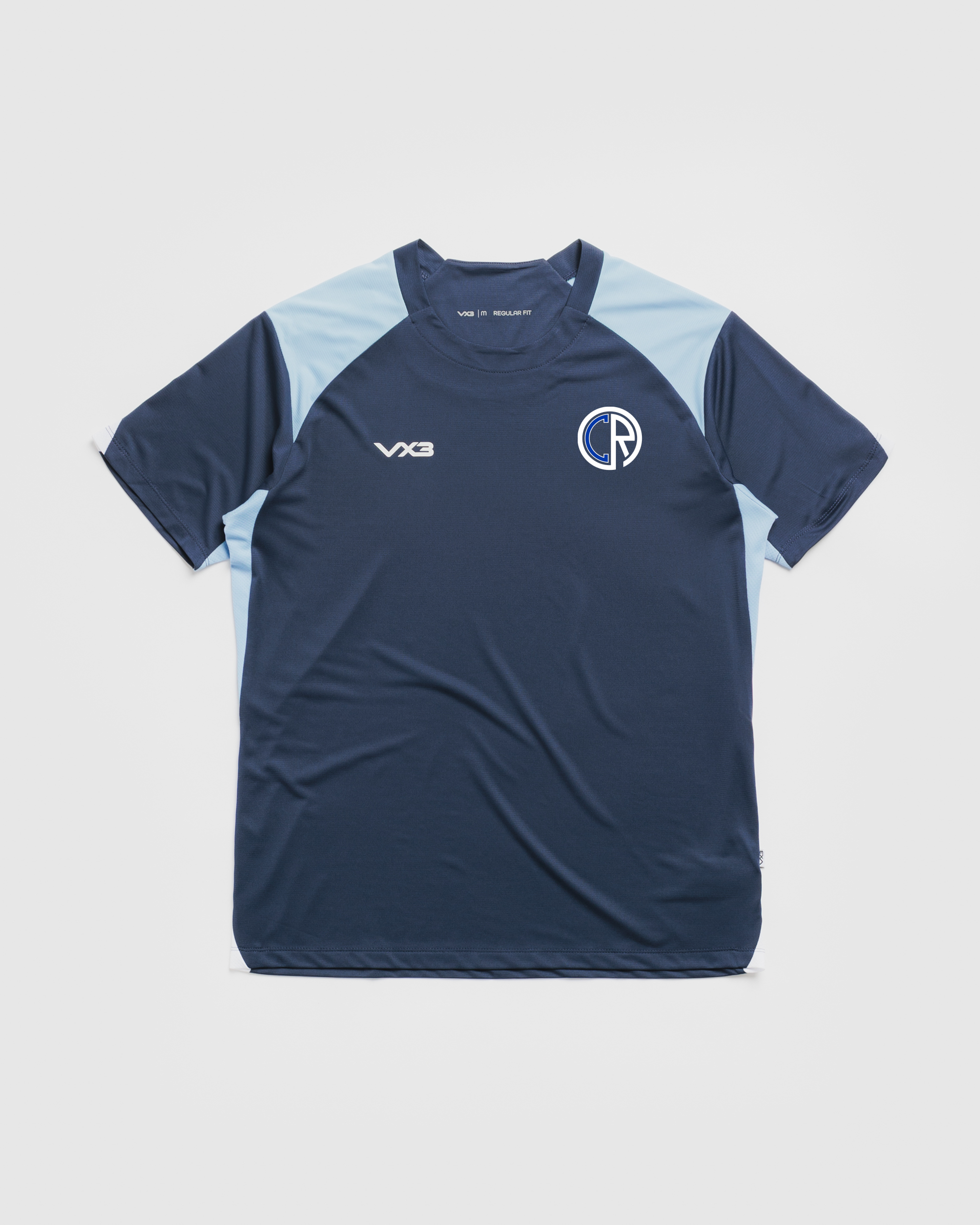 Climping Rangers FC Vertex Tee -Navy/Sky/White
