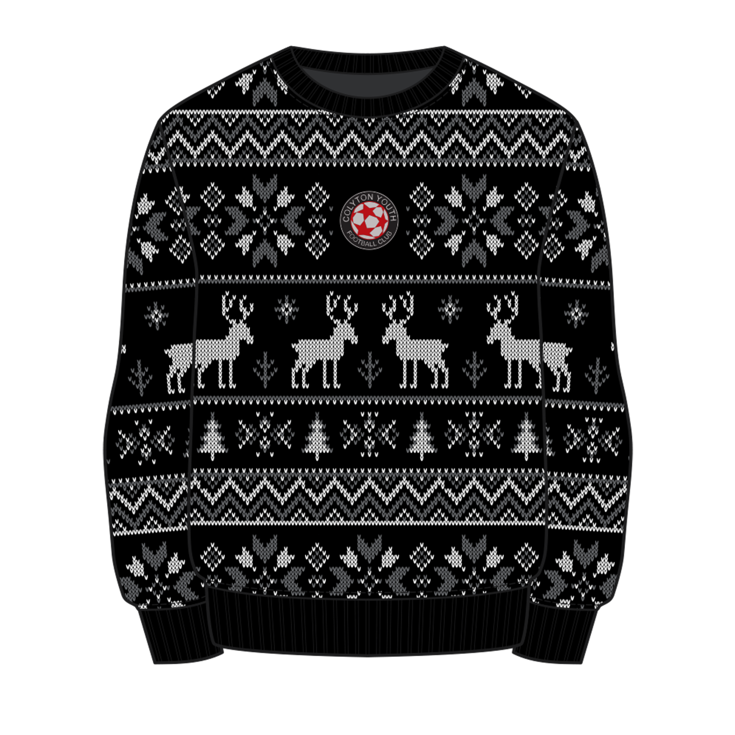 Colyton Youth FC Christmas Jumper - Black/Grey/White
