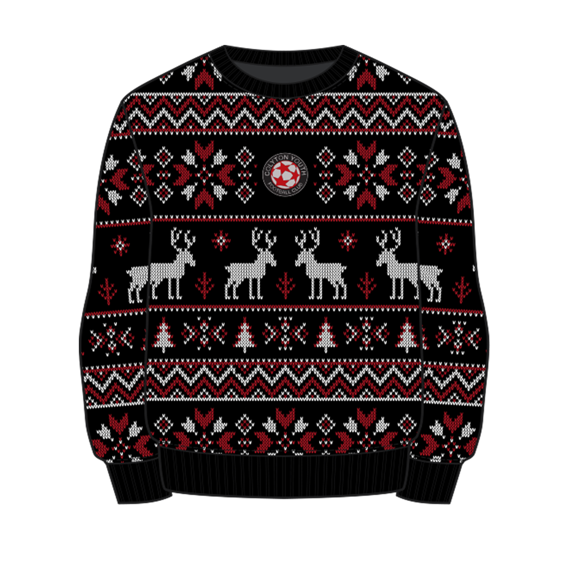 Colyton Youth FC Christmas Jumper - Black/Red/White
