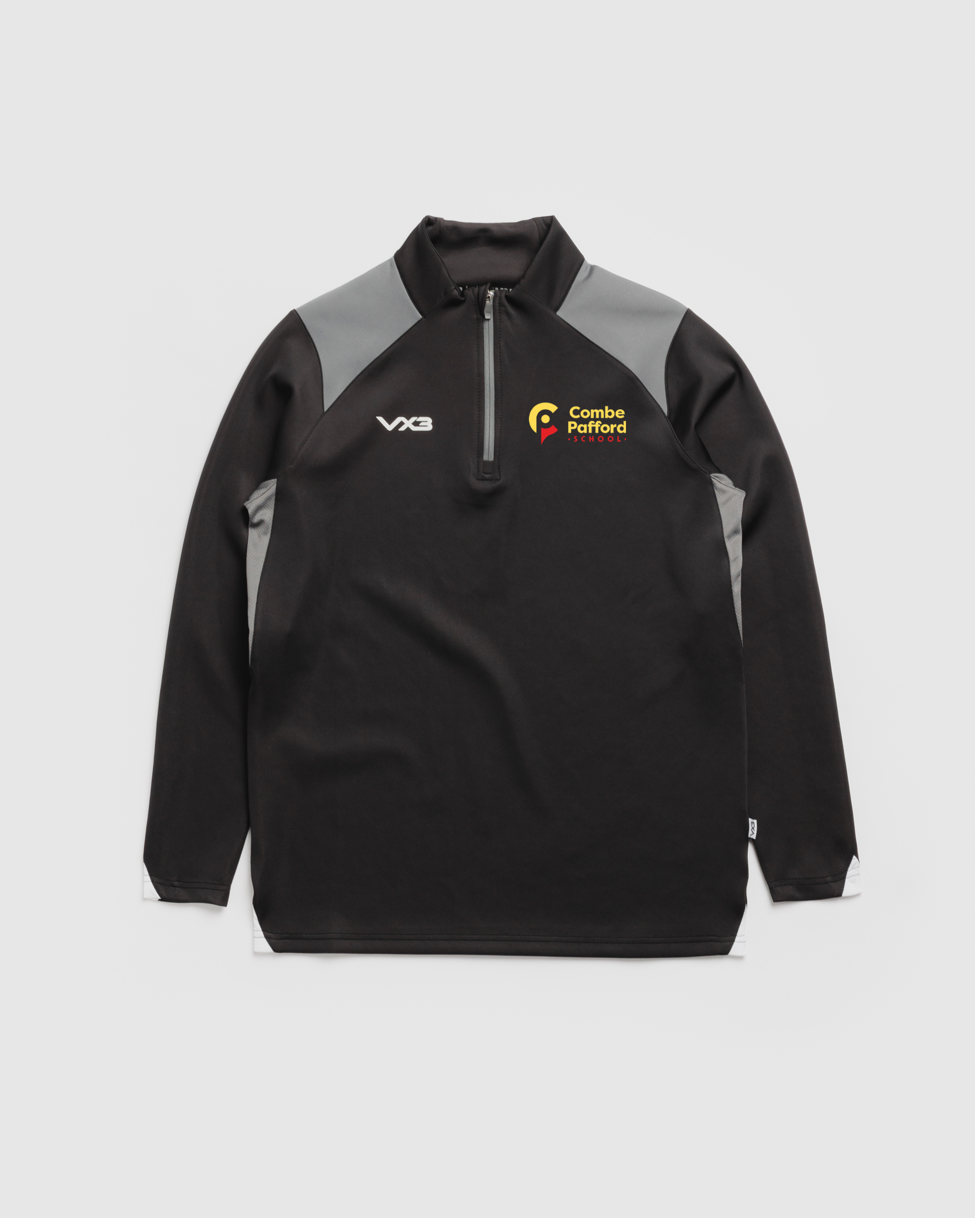 Combe Pafford School Vertex Quarter Zip -Black/Grey/White