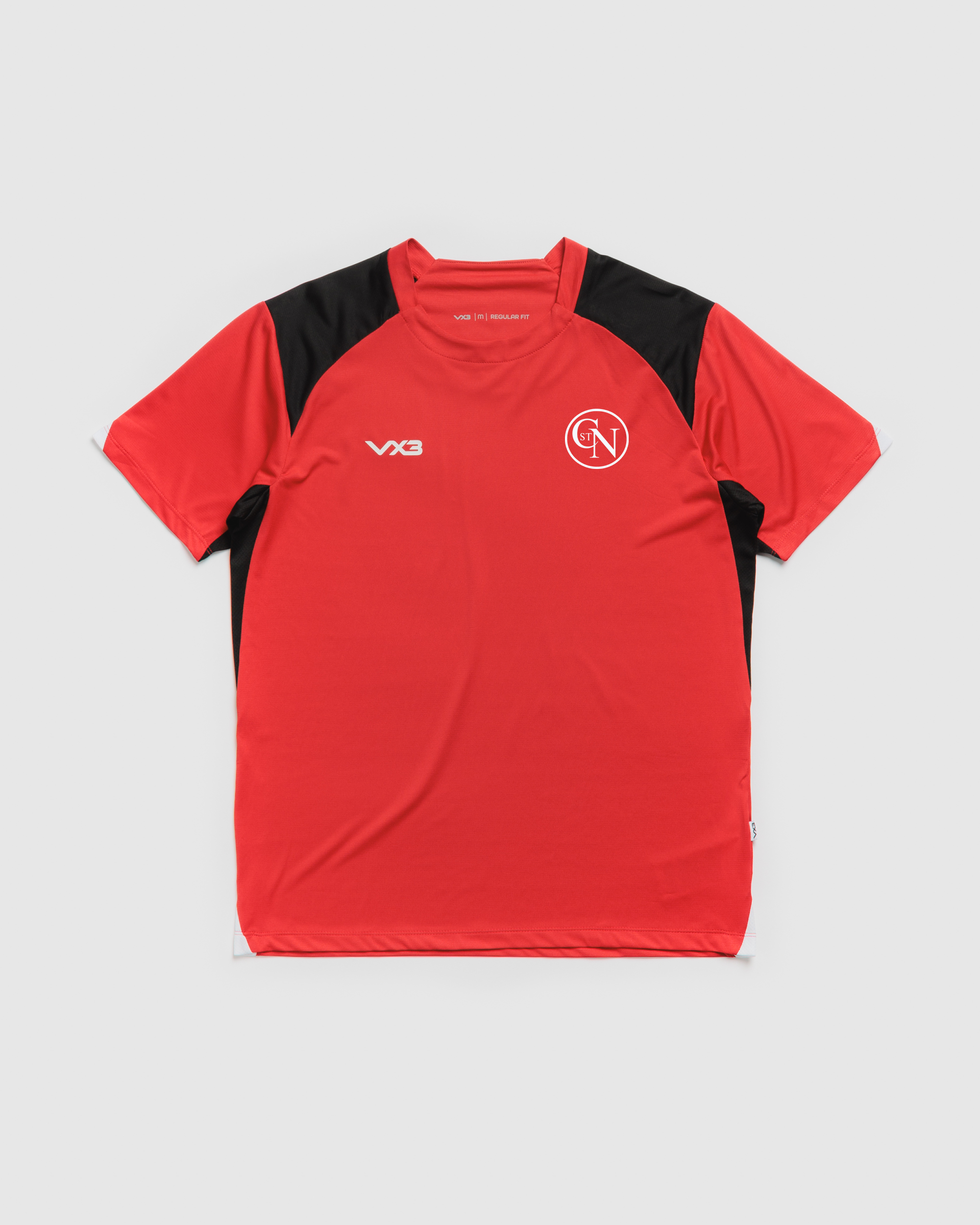 Combe St Nicholas FC Vertex Tee -Red/Black/White