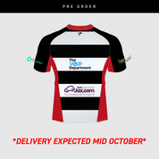 COOKE RFC RUGBY SEMIFIT SHIRT ACTIO COLLAR SHORT SLEEVE WHITE/BLACK/RED *YOUTH SIZES*