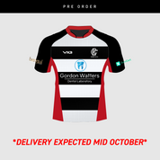 COOKE RFC RUGBY SEMIFIT SHIRT ACTIO COLLAR SHORT SLEEVE  WHITE/BLACK/RED *ADULT SIZES*