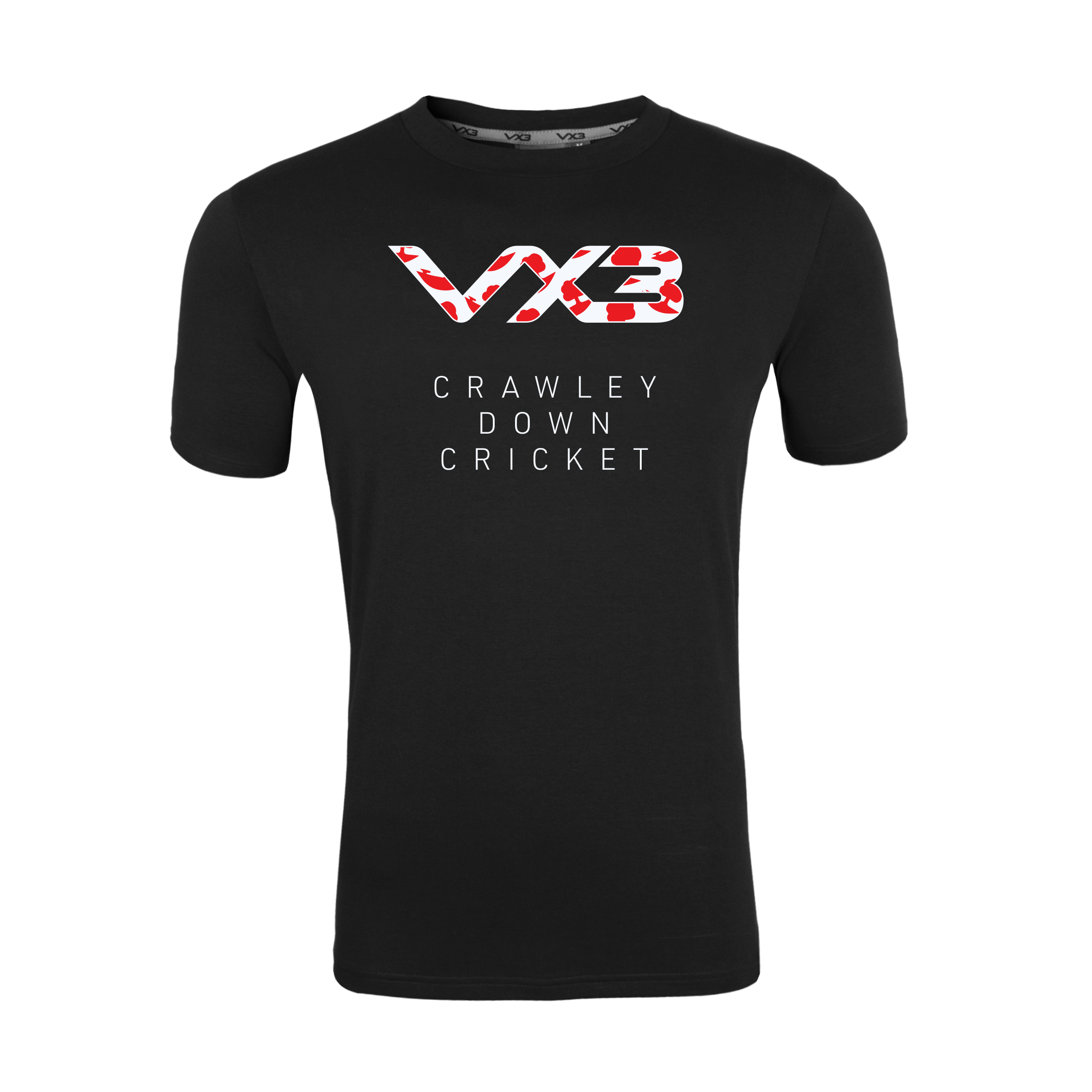 Crawley Down Cricket Club Black Youth Invicta Tee