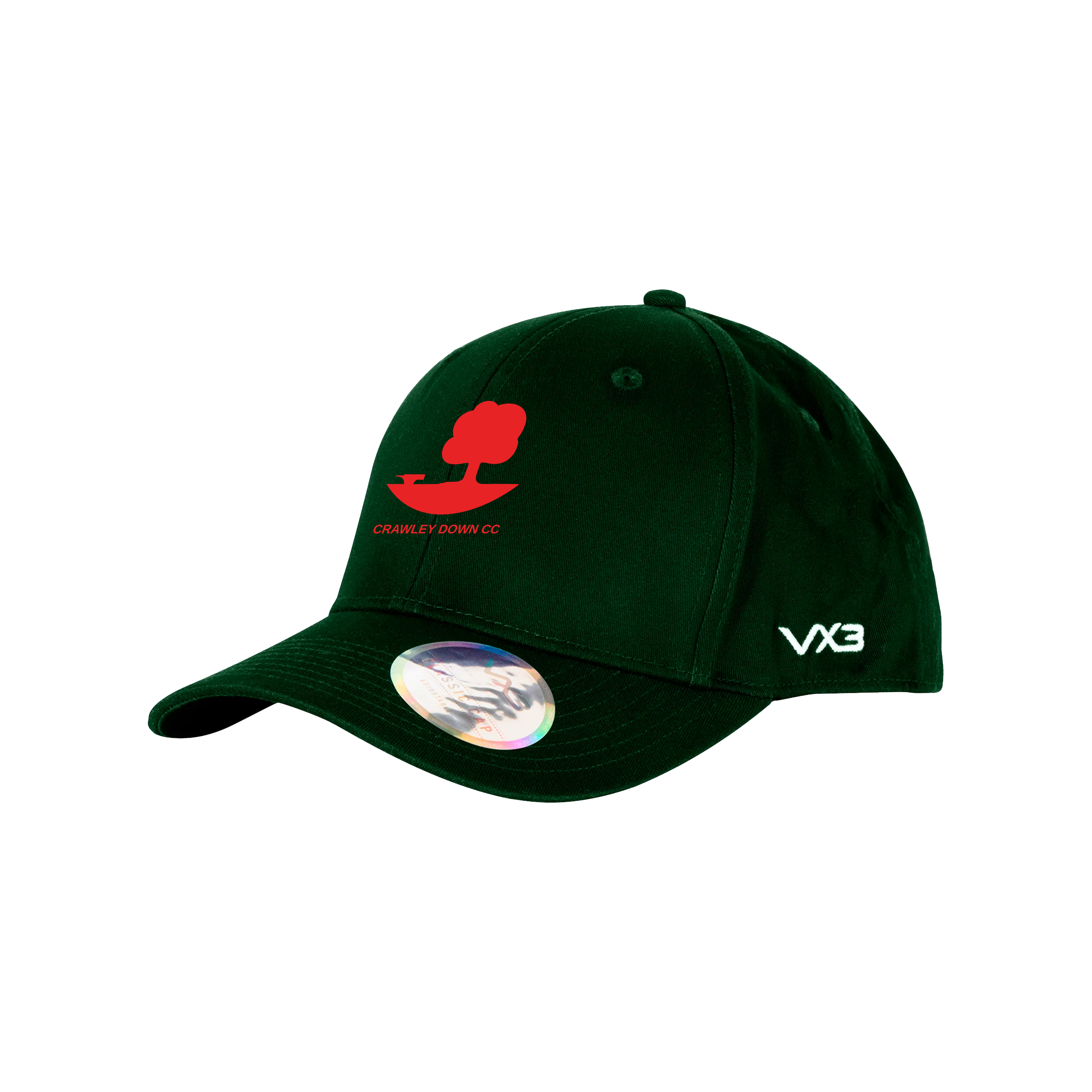 Crawley Down Cricket Club Classic Cap Bottle Green