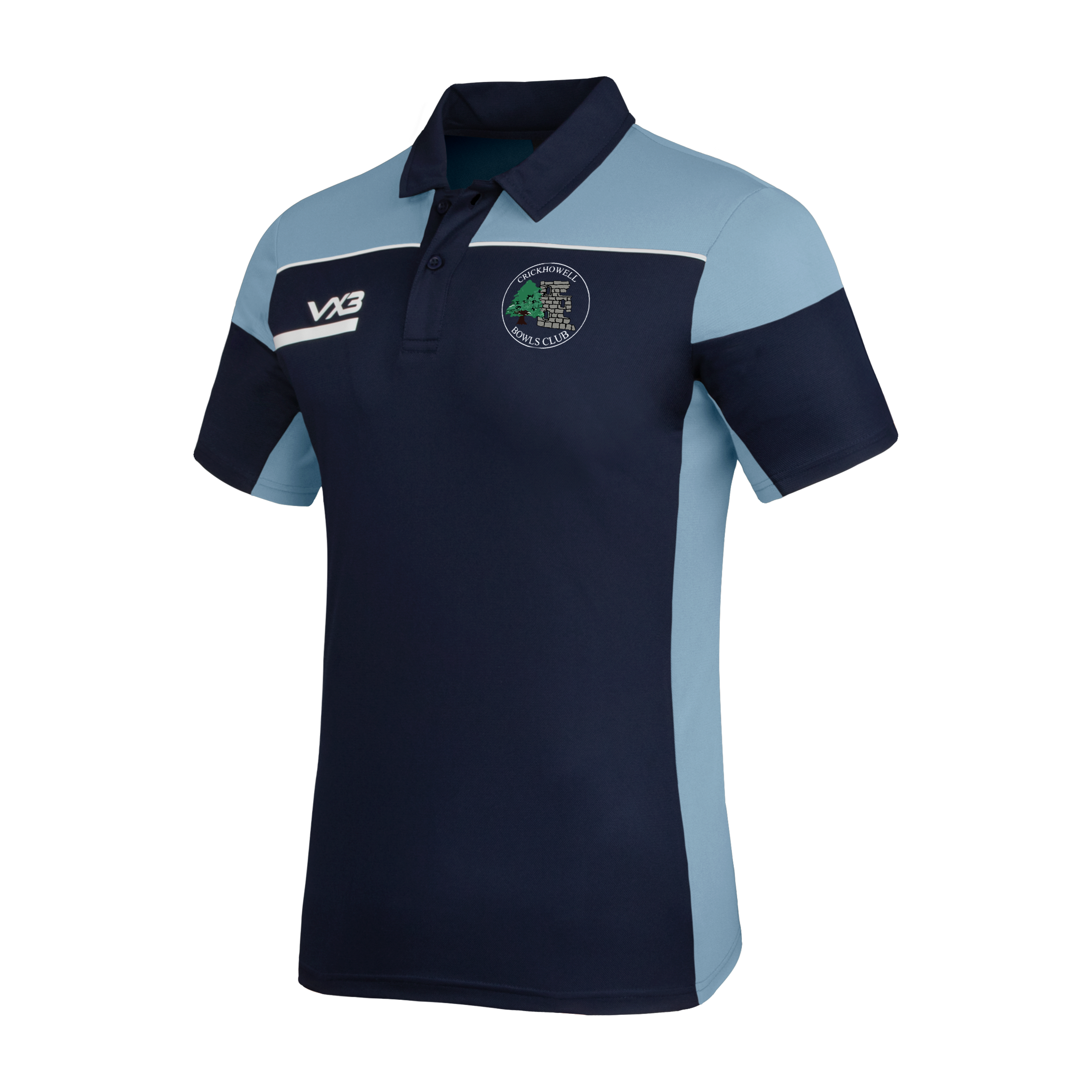 Crickhowell Bowls Club Opus Polo - Navy Sky