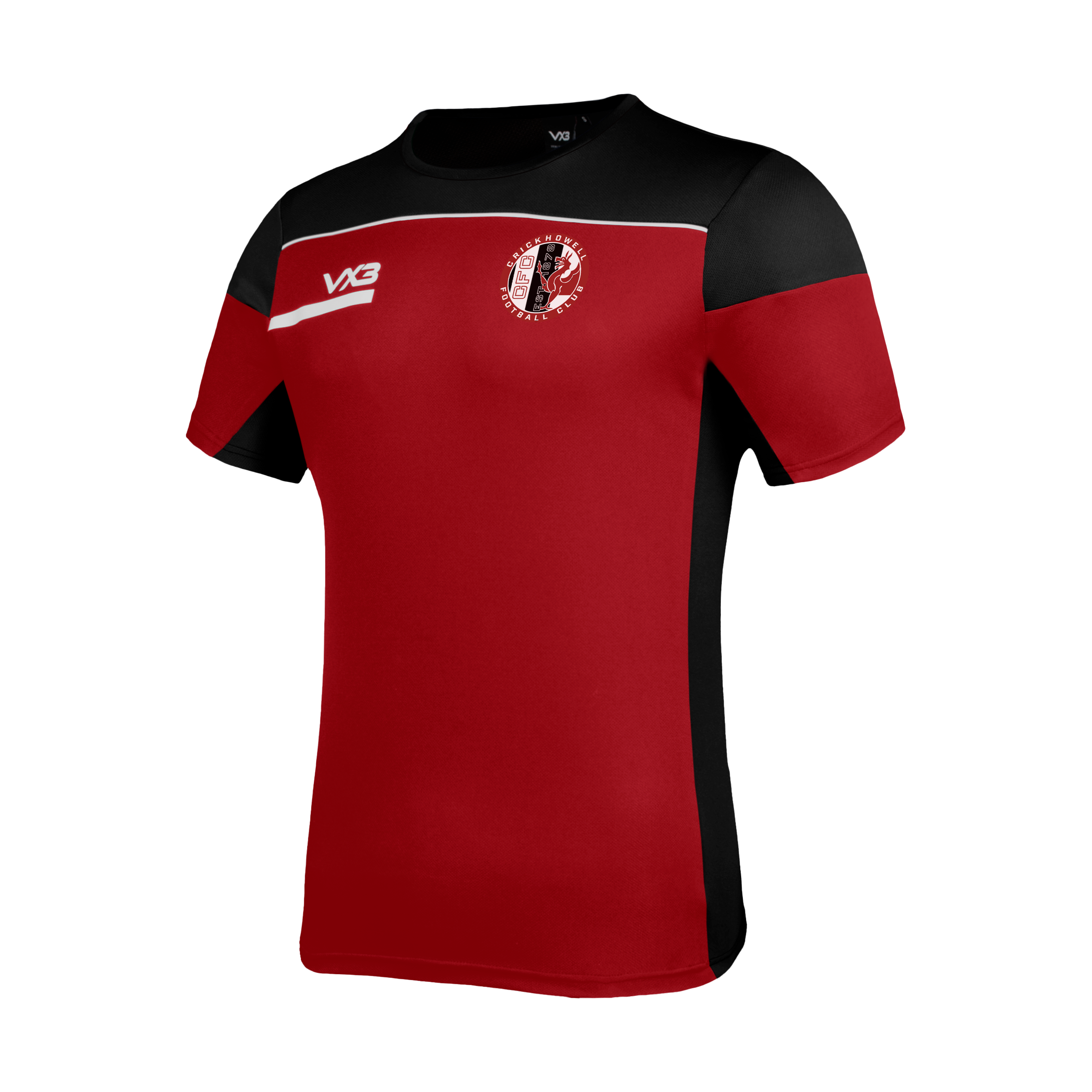 Crickhowell FC Opus Tee Youth - Red Black