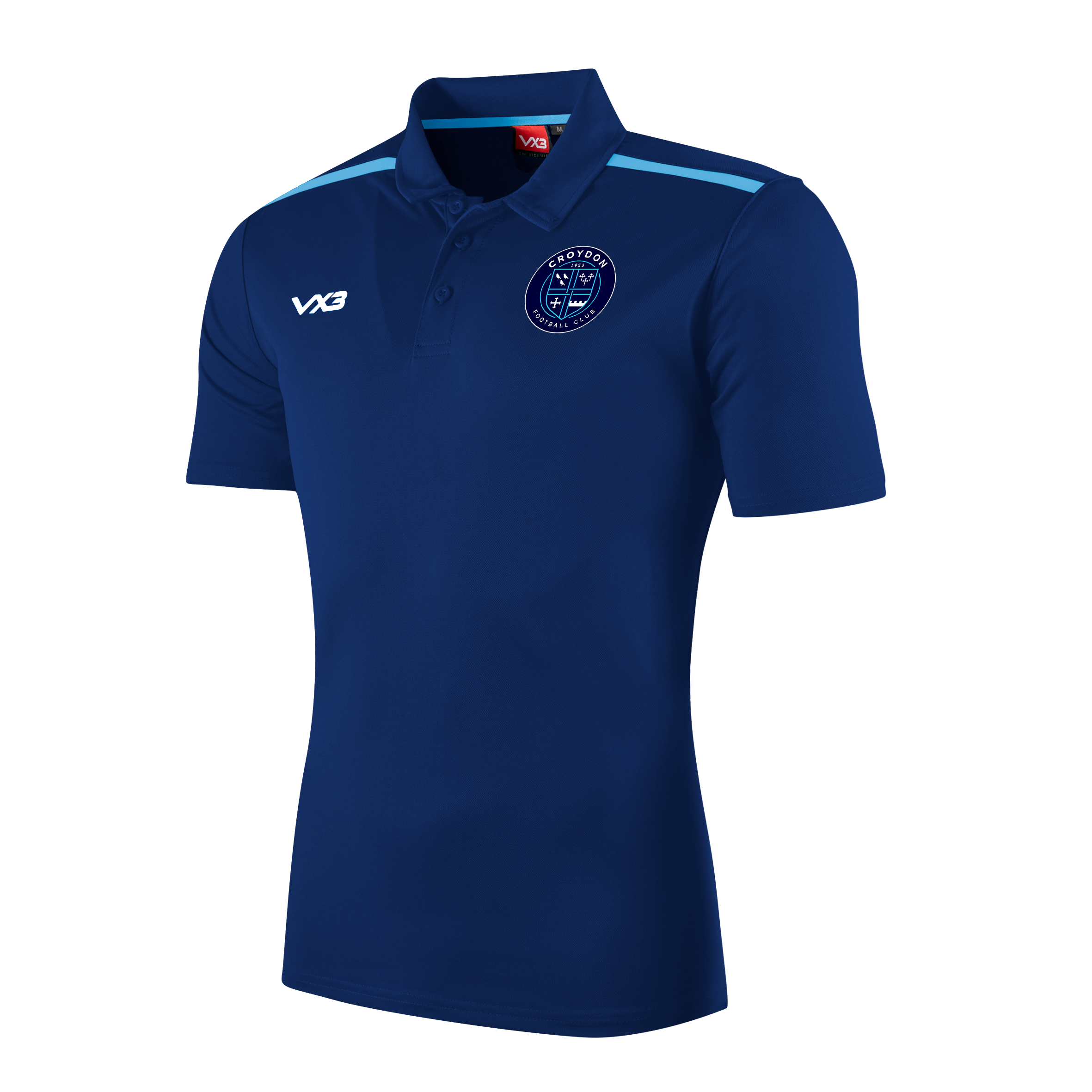 Croydon FC Fortis Youth Polo Navy/Sky