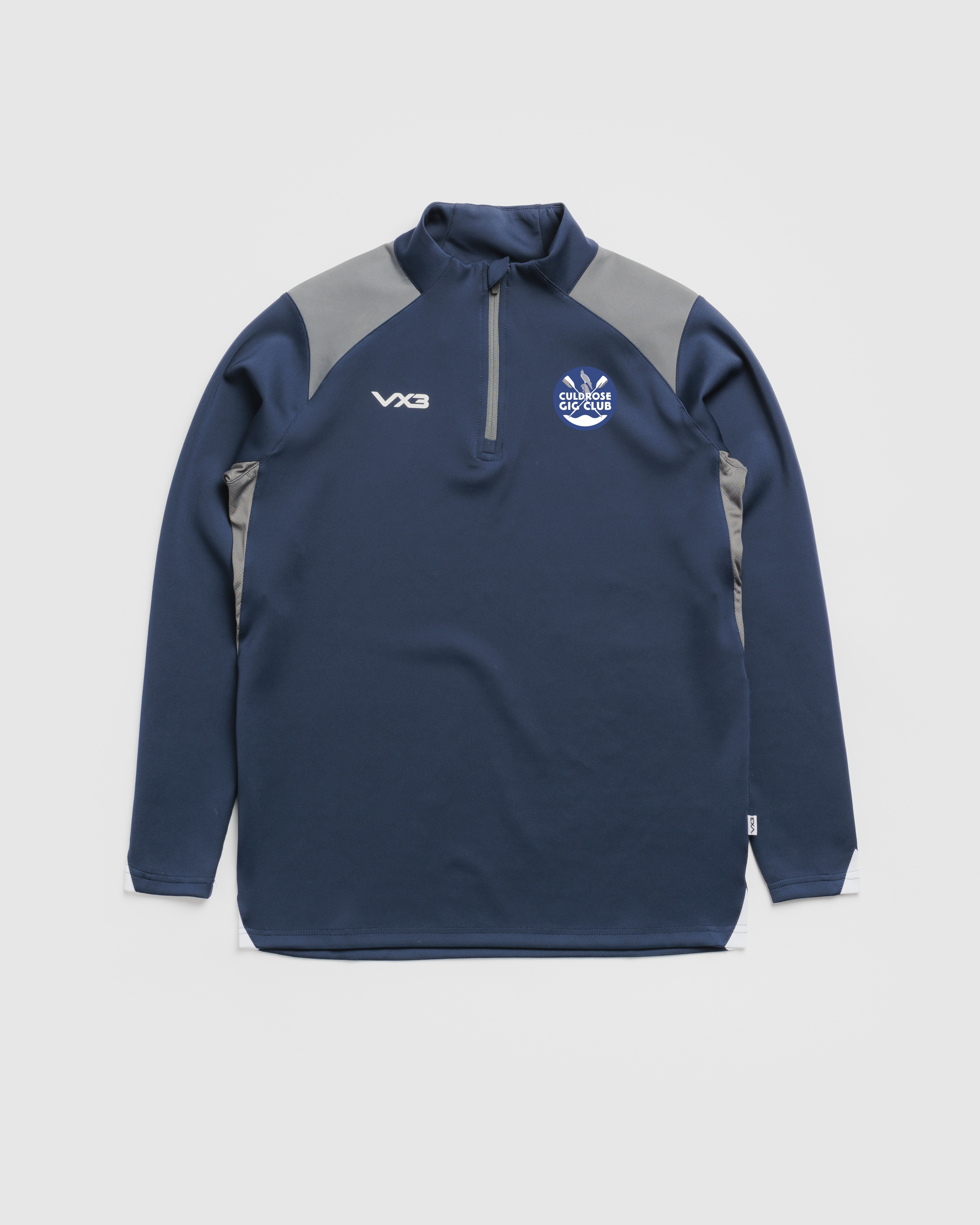 Culdrose Gig Club Vertex Quarter Zip -Navy/Grey/White