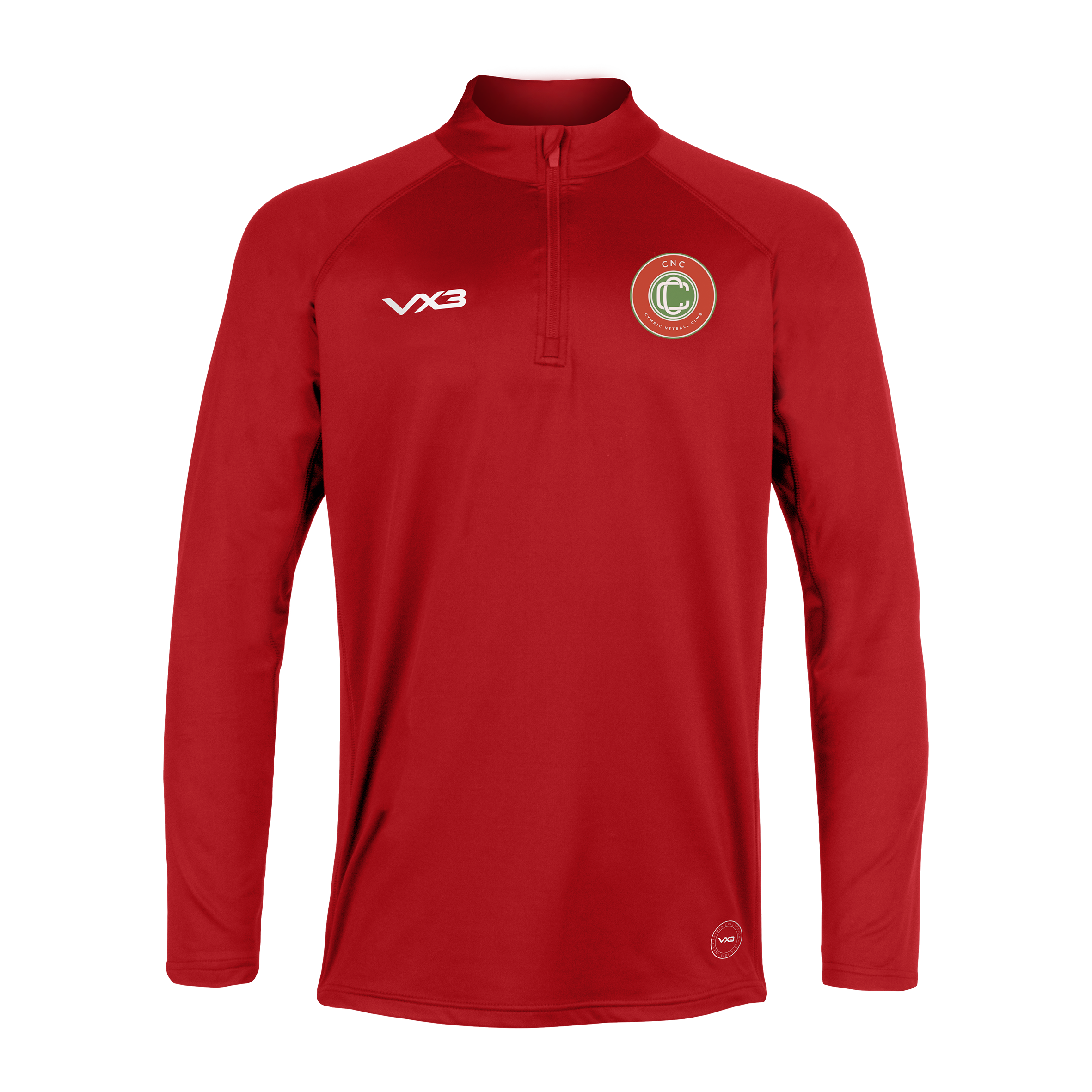 Cymric Netball Primus Youth Quarter Zip Red