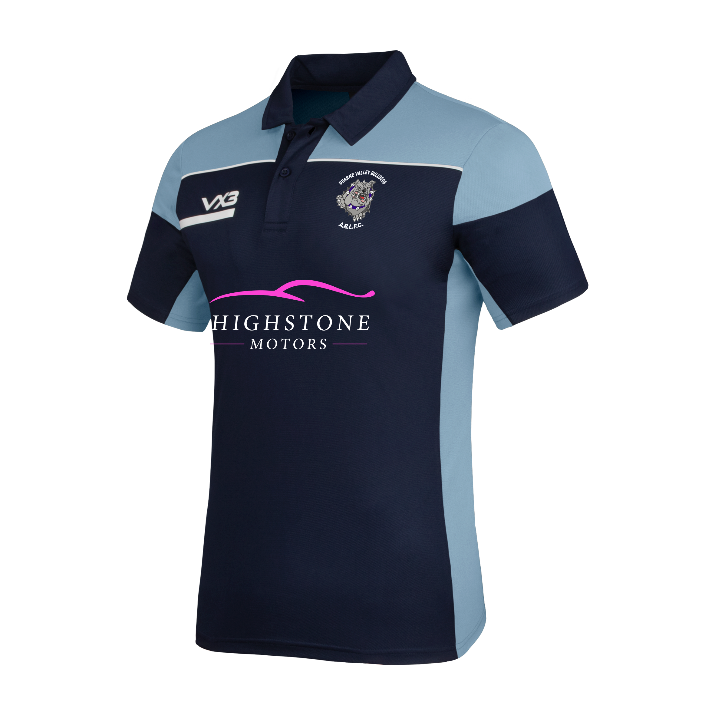 Dearne Valley Bulldogs Opus Polo - Navy Sky - Sponsors