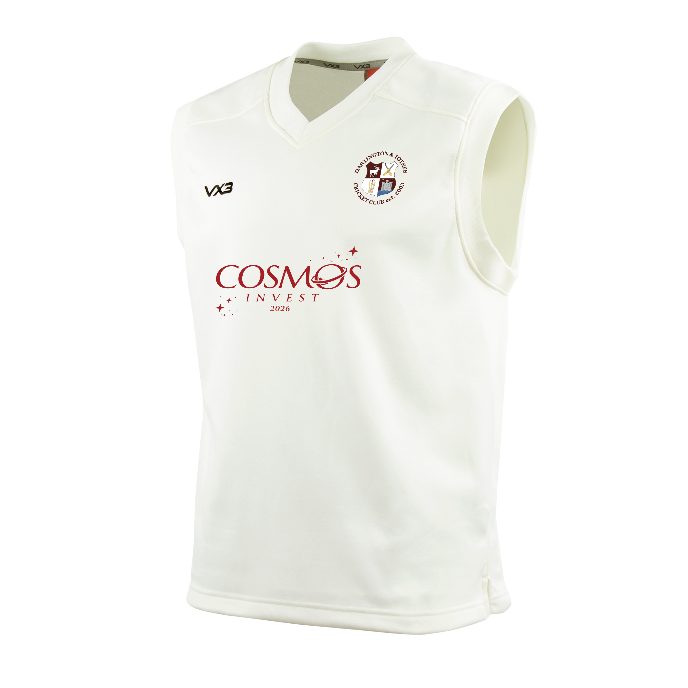 Dartington & Totnes Cricket Club Cricket Whites Slipover Elite Adult Sponsor