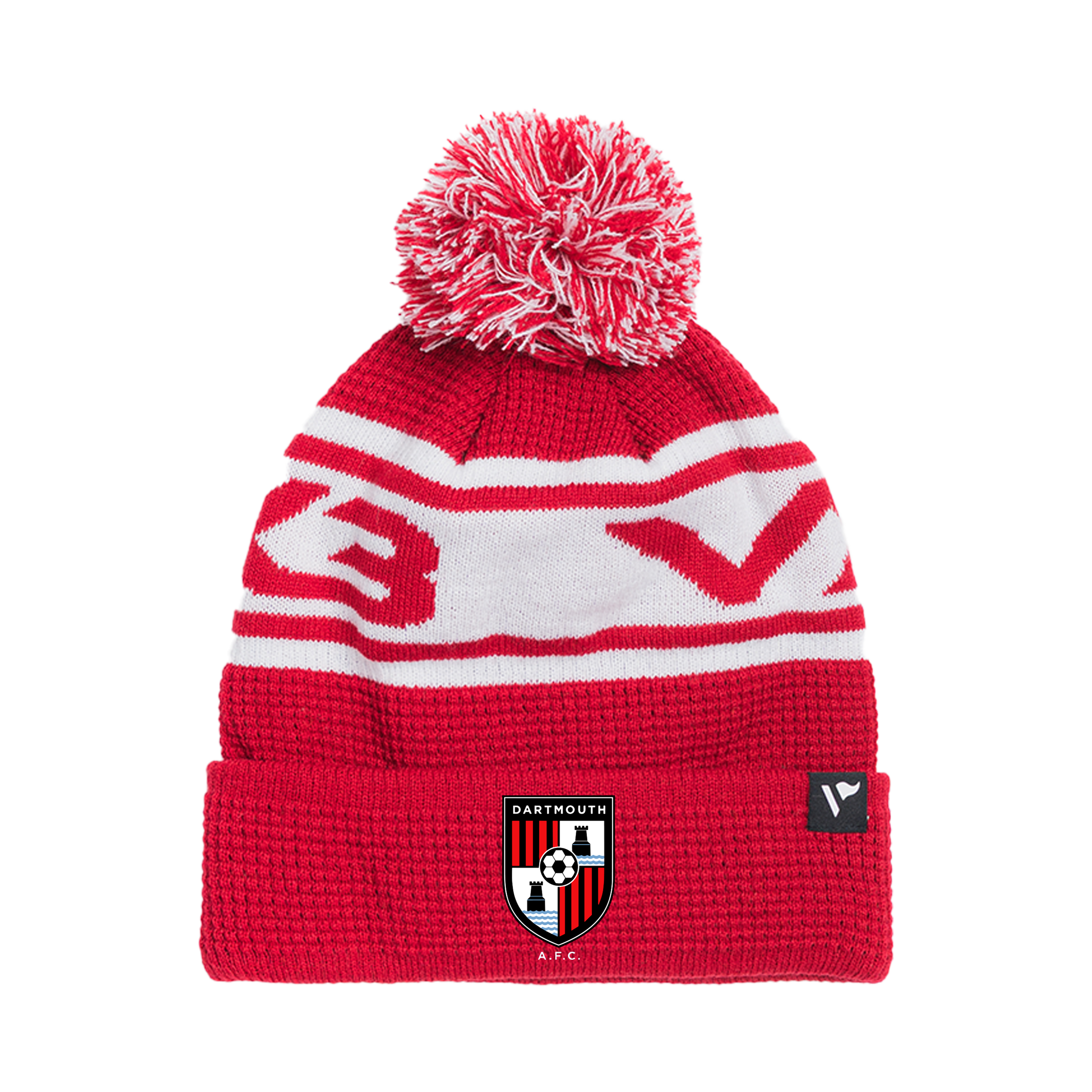 Dartmouth AFC Waffle Knit Bobble Hat - Red/White
