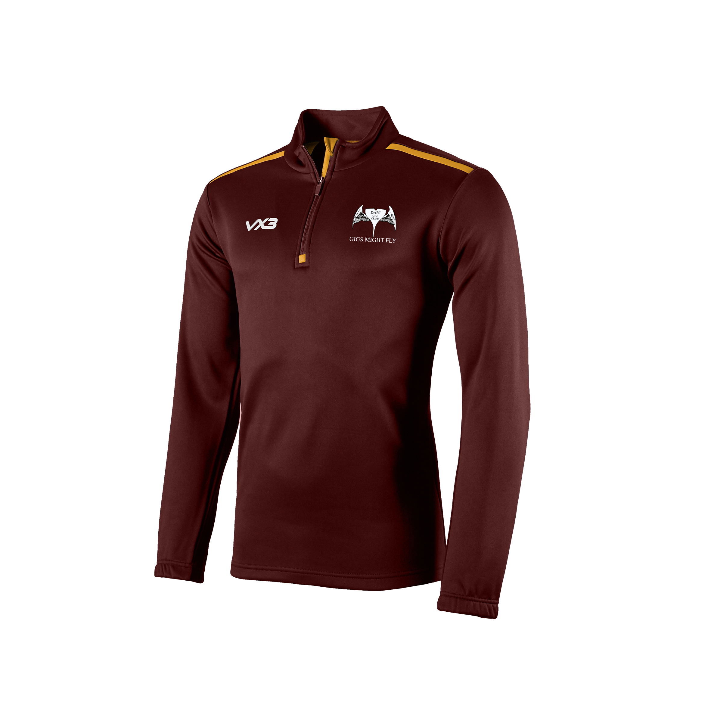 Dartmouth Gig Club Fortis Quarter Zip Sweat Maroon/Amber