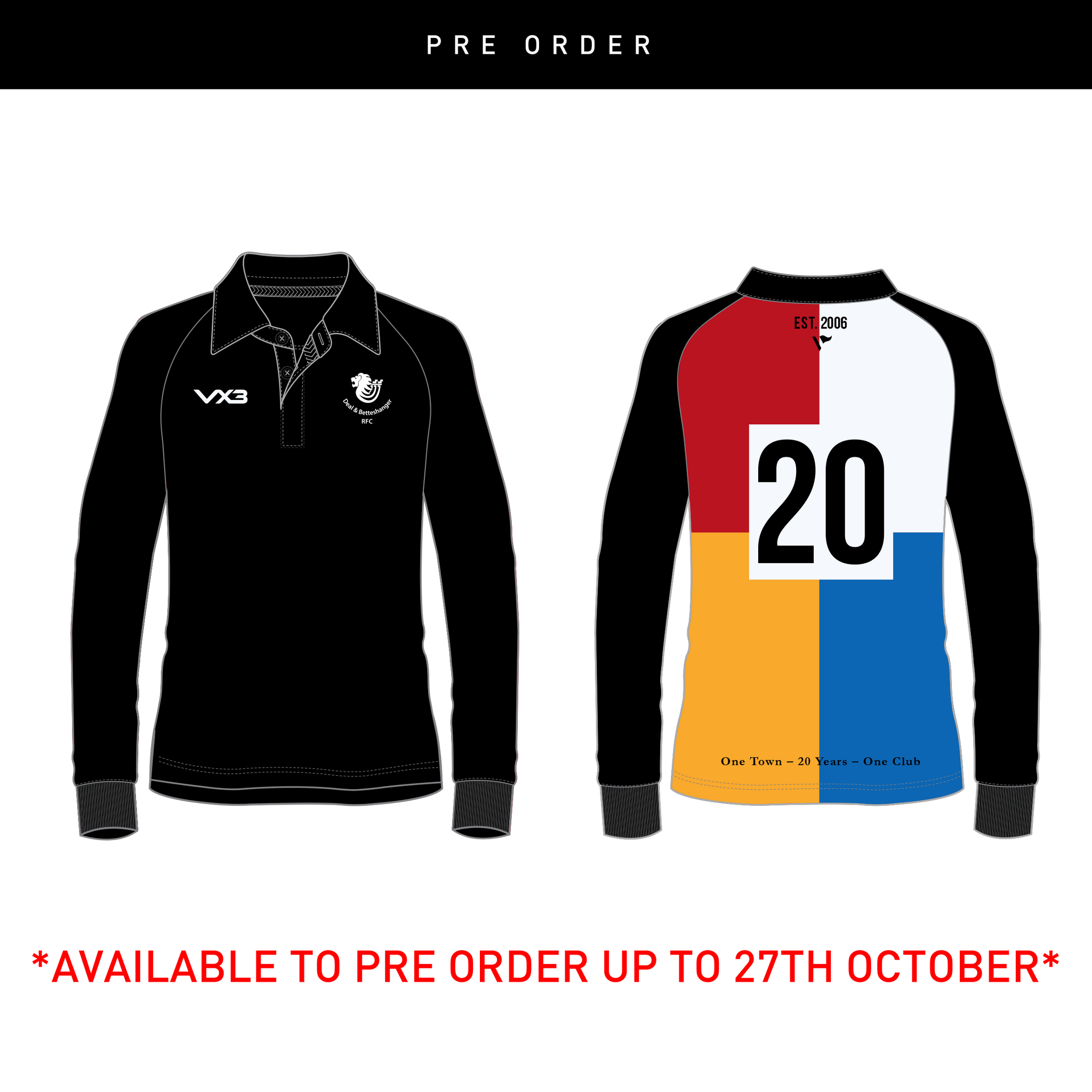 DEAL & BETTESHANGER RFC LS HERITAGE JERSEY *YOUTH*