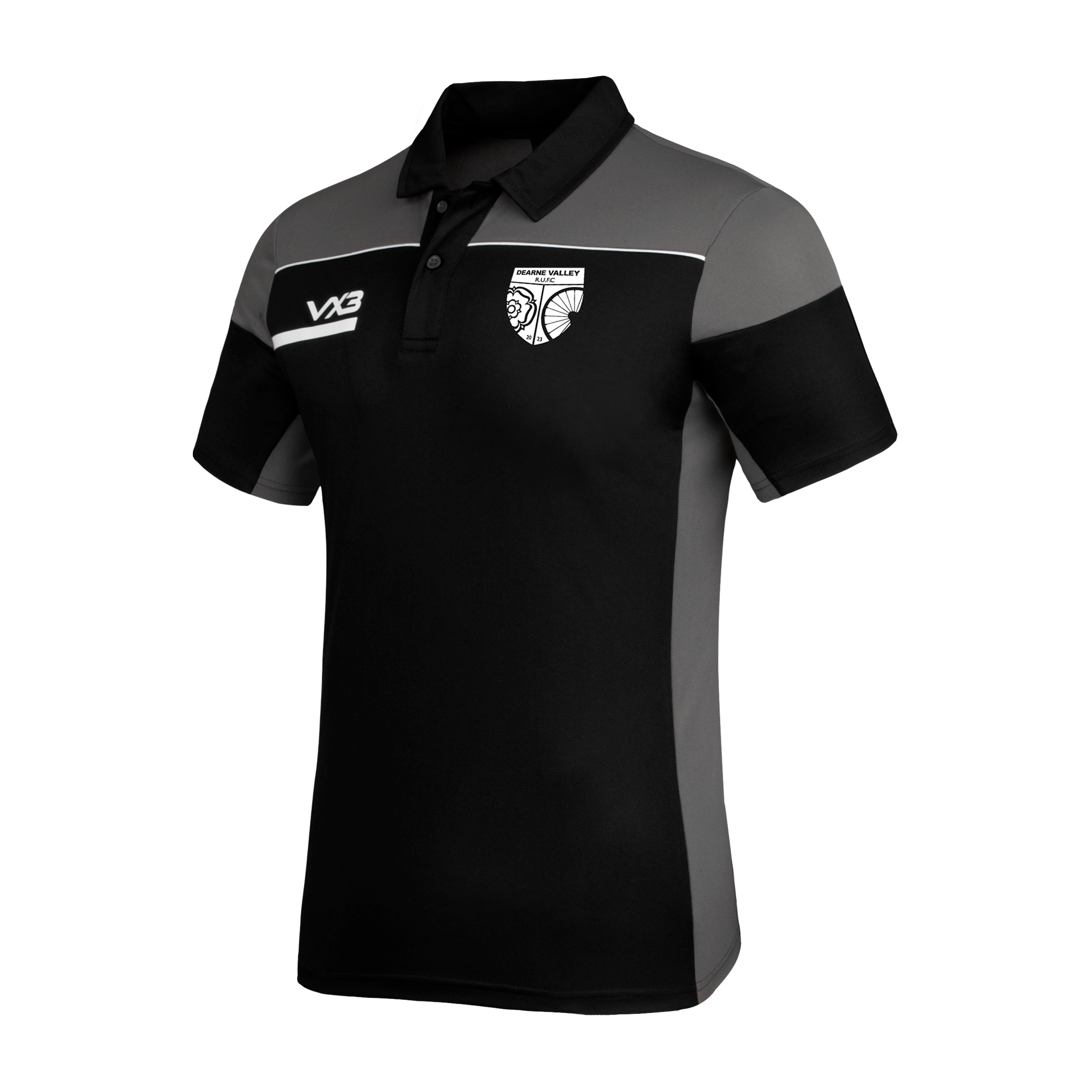 Dearne Valley RUFC Opus Polo - Black Grey