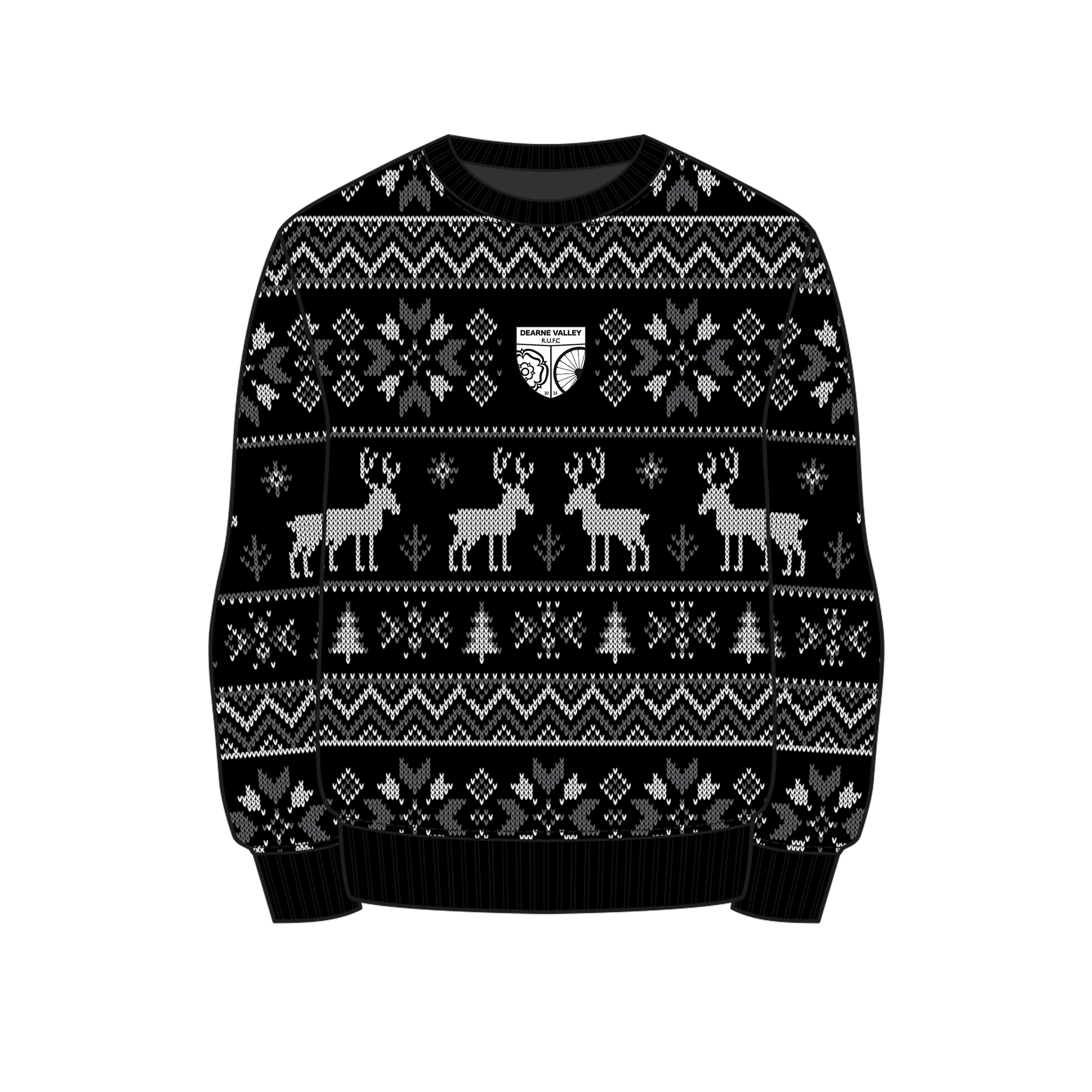 Dearne Valley RUFC Christmas Jumper - Black/Grey/White